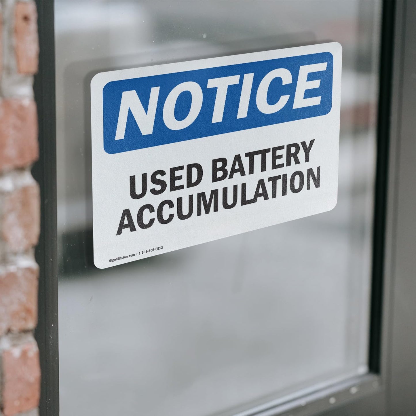 (2 Pack) Used Battery Accumulation OSHA Notice Sign 14 Inch X 10 Inch Vinyl Label Decal Sticker Weather Resistant, UV Protected for Workplace, Business, and Construction Site, Made in the USA