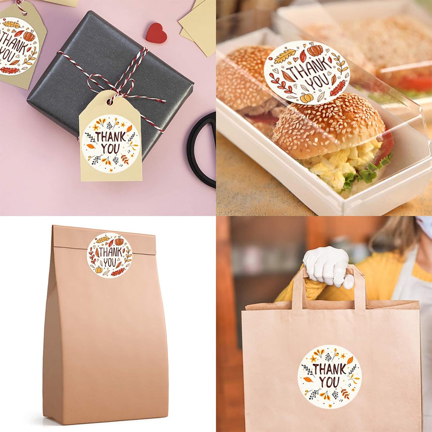 Thanksgiving Stickers 500Pcs Maple Sticker Roll 1.5 Inch Round Labels Stickers Adhesive Round Circle Stickers Fall Face Sticker,Card,Envelope Seals,Gift Stickers for Thanksgiving Party Decorations