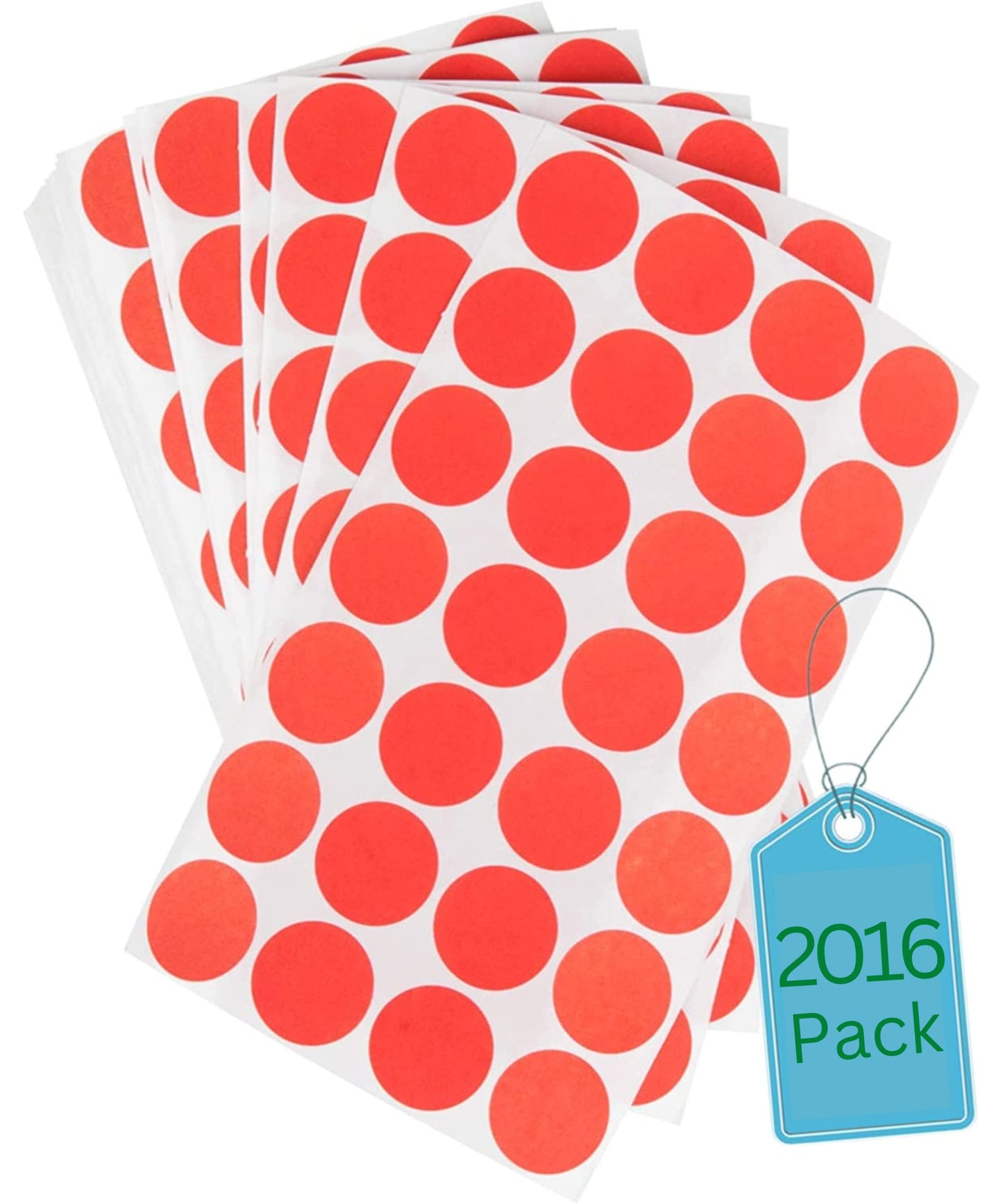 1InTheOffice Colored Dot Stickers, Round Stickers, Red Stickers, 3/4 Inch, 2,016 Pieces