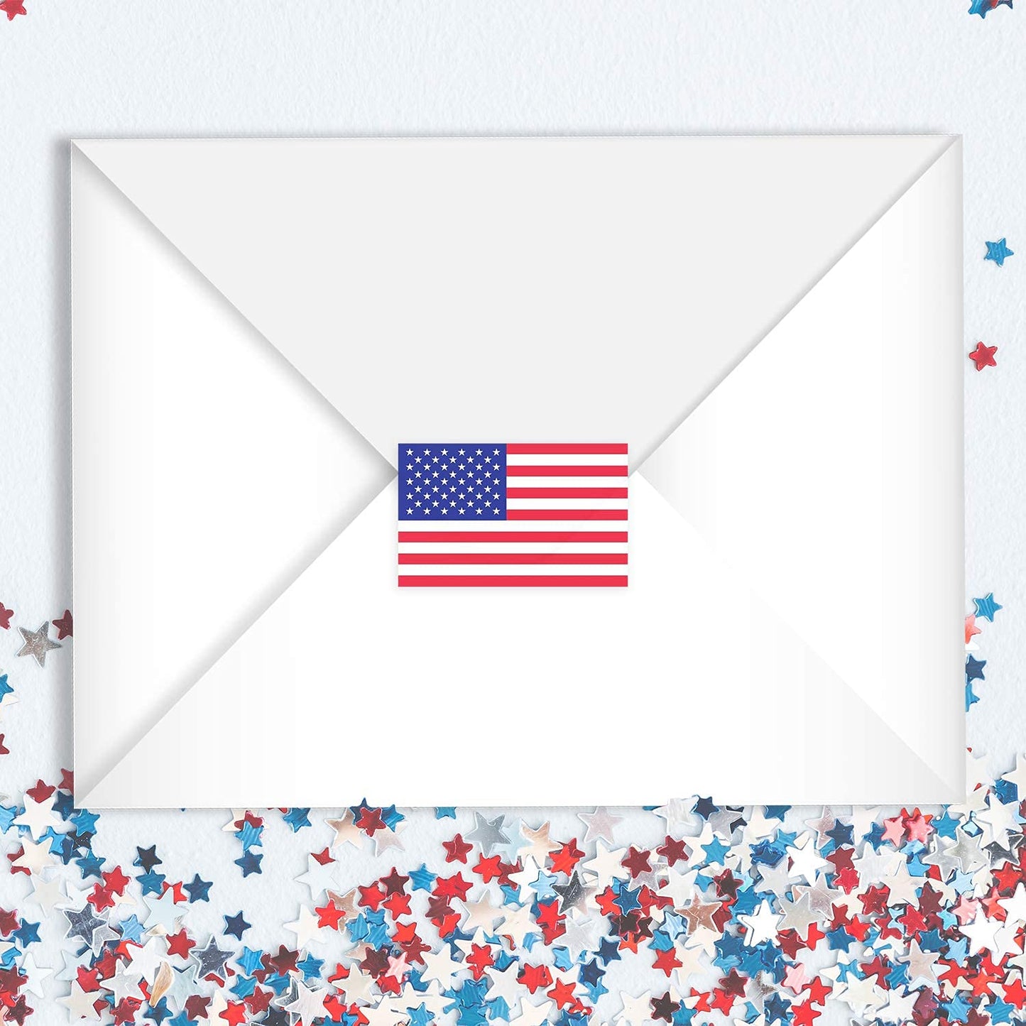 500 American Flag Stickers / 1.25" x 2.125" USA Patriotic Stickers/Perforated Patriotic United States Flag Sticker Roll/Made in The USA Everyday