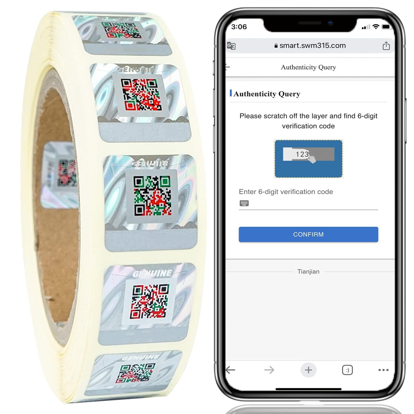 1000pcs Genuine QR Code Stickers with Authenticity Query, 25 * 25mm Original 3D Anti-counterfeiting Label for Brand Protection Hologram Scratch Off Stickers Silver