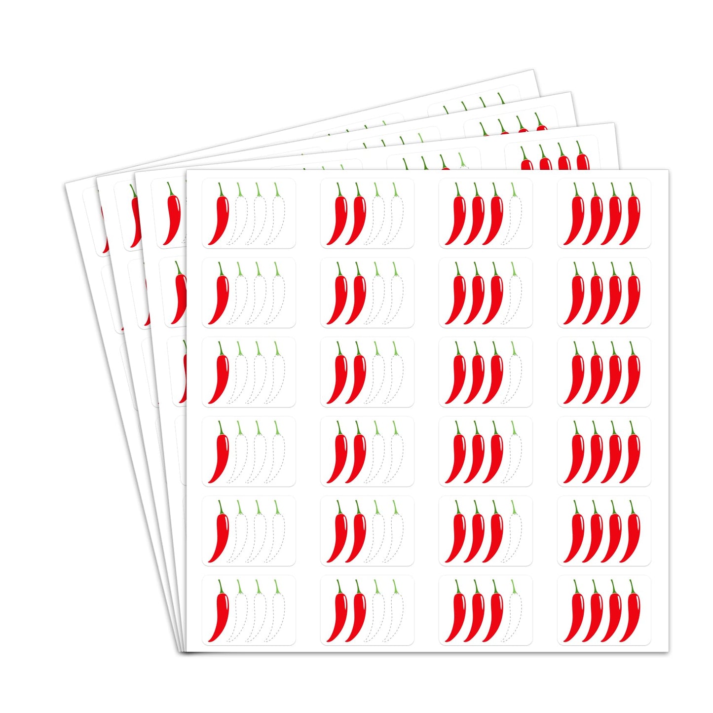 dealzEpic - 4-Level Spicy Indicator Stickers - Self Adhesive Peel and Stick Labels for Food Packaging, Restaurants, and Home Kitchens 4-level Spicy Level Indicator