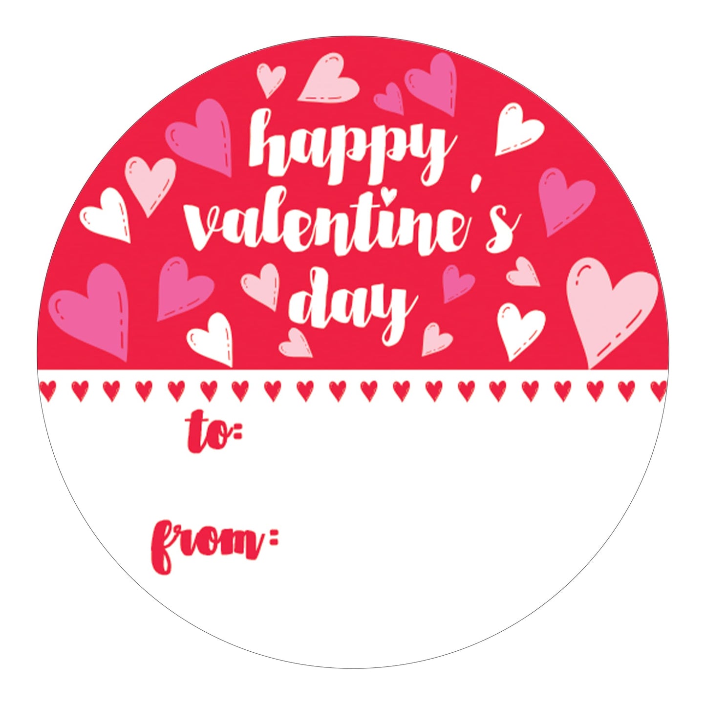 Valentine's Day Stickers for Kids, Red Heart Valentine Label Stickers, to from Valentines Stickers - 40 Count
