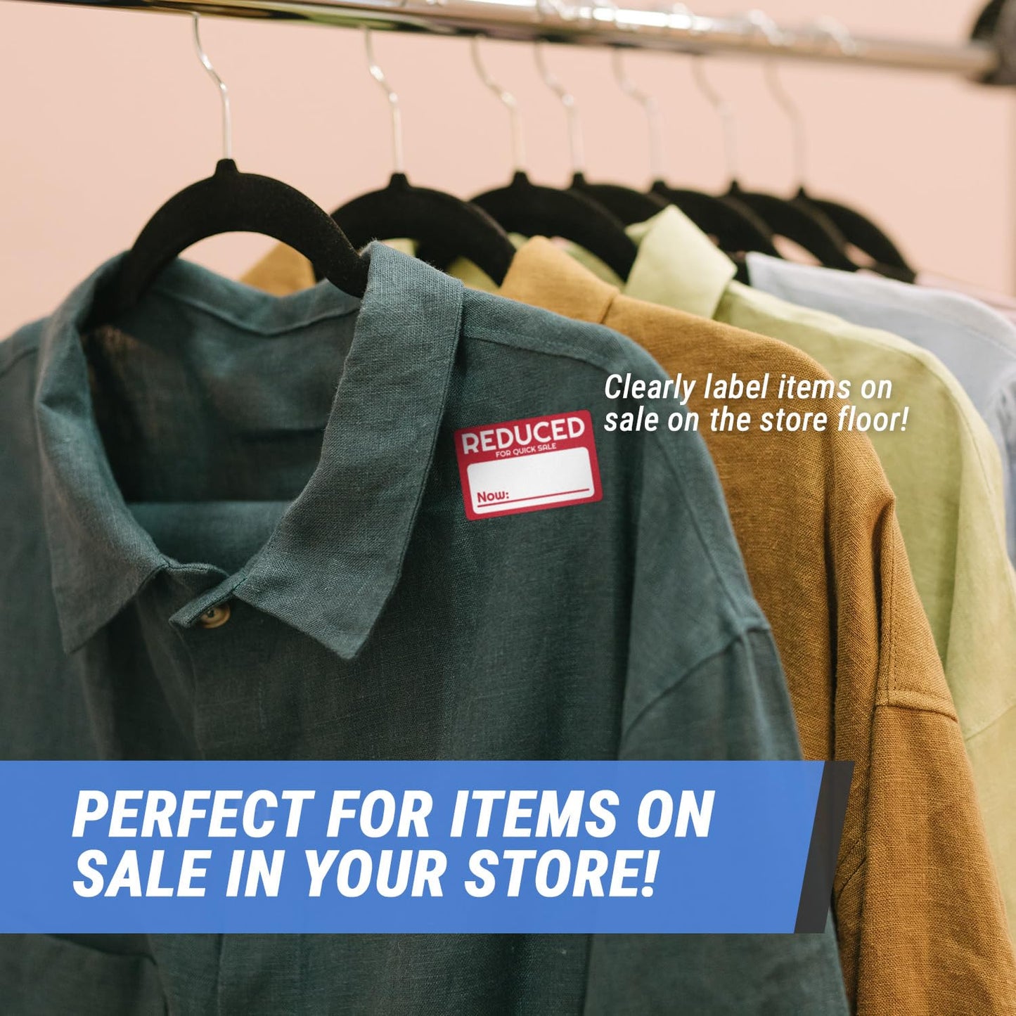 Reduced for Quick Sale Sticker Label - Red Discounted Price Sticker with Write in Price for Retail, Stores, Thrifting, Boutiques, Yard Sales - 300 Count 3 x 2 Inch Rectangle Label