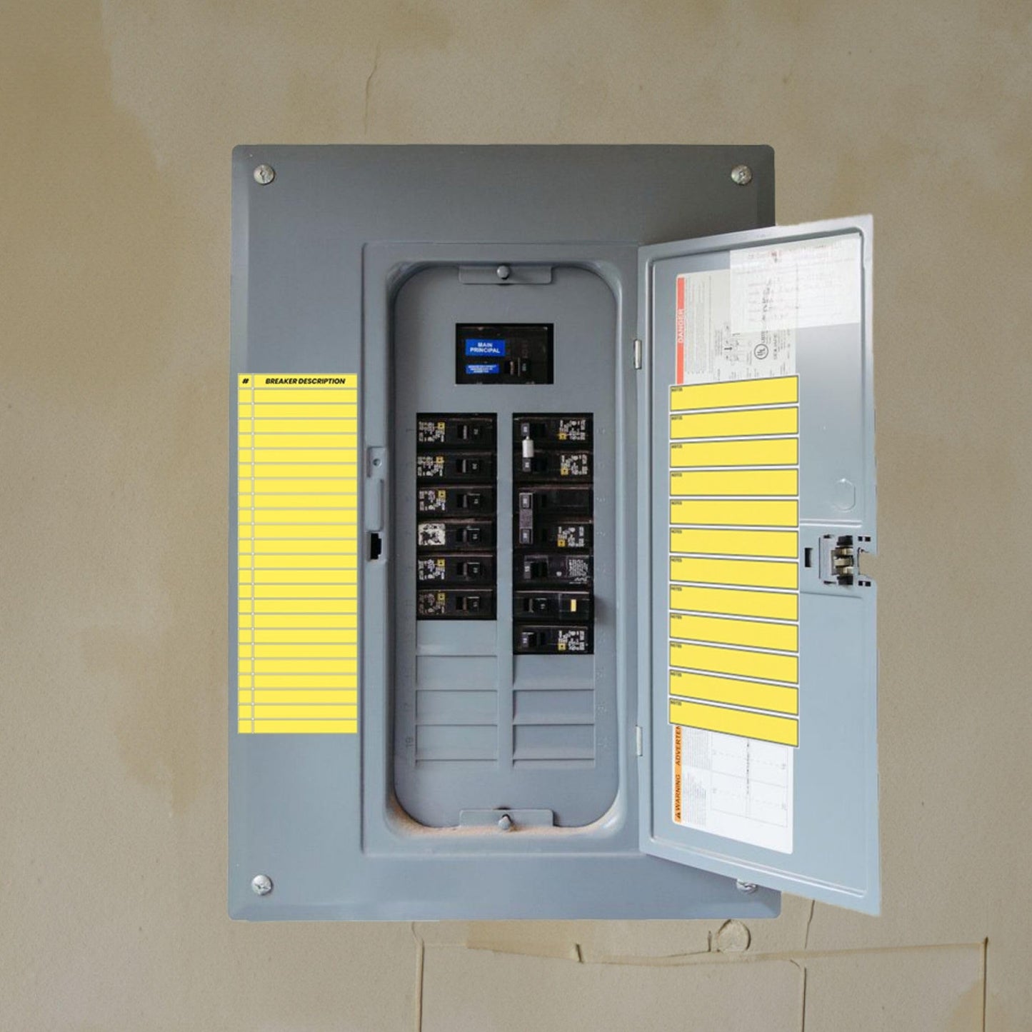 Performore Circuit Breaker Panel Labels - 4x12 Inch Magnetic Circuit Panel Directory Sign - Includes 1 Pack of Note Stickers and 1 Pack of Number Stickers - Ideal Labels for Electrical Panel Box