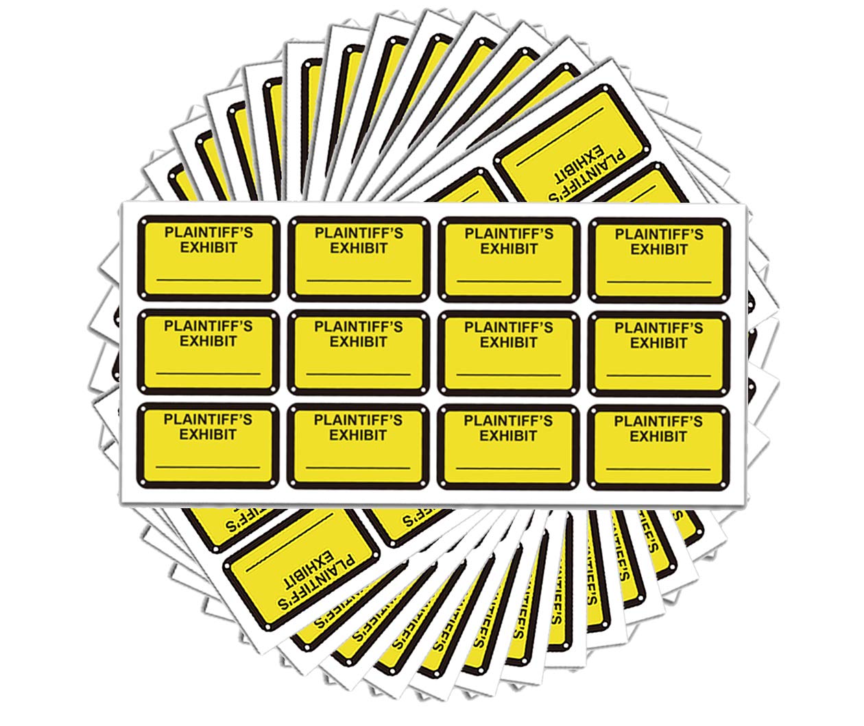 Legal Yellow Plaintiff's Exhibit Stickers 1.65 X 1 Inches - Fluorescent Yellow Color-Coded Exhibit Labels 300 Stickers Per Pack(PLAINTIFF'S Exhibit)