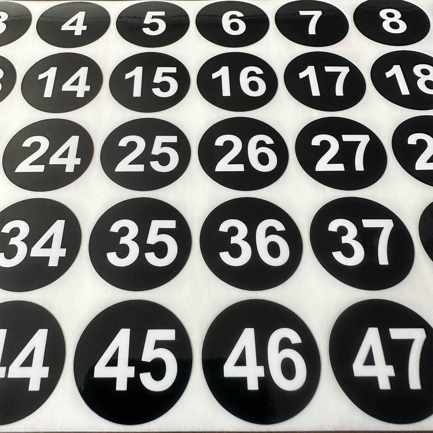 10 Sheets 1 Inch Number Stickers 1-50, Vinyl Waterproof Sticker Number Labels for Classroom,Storage, Organizing,Boxes, Black Adhesive Number Stickers Teacher Supplies