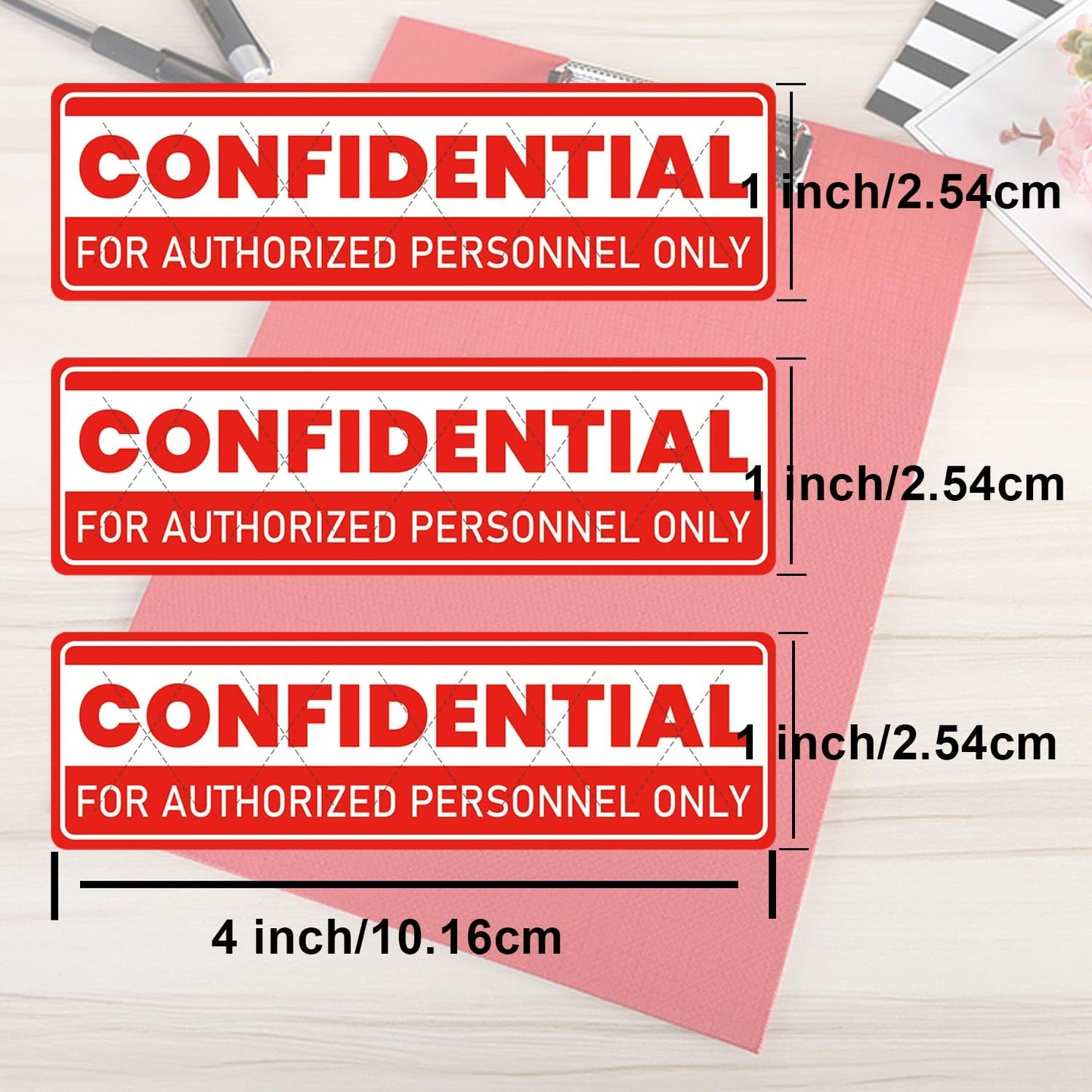 Red Confidential Sticker File Folder Chart Label 1 x 4 Inch - Confidential Tamper Evident Stickers Top Secret Stickers Confidential Labels File Handling Instructions Stickers Labels 500 Pcs