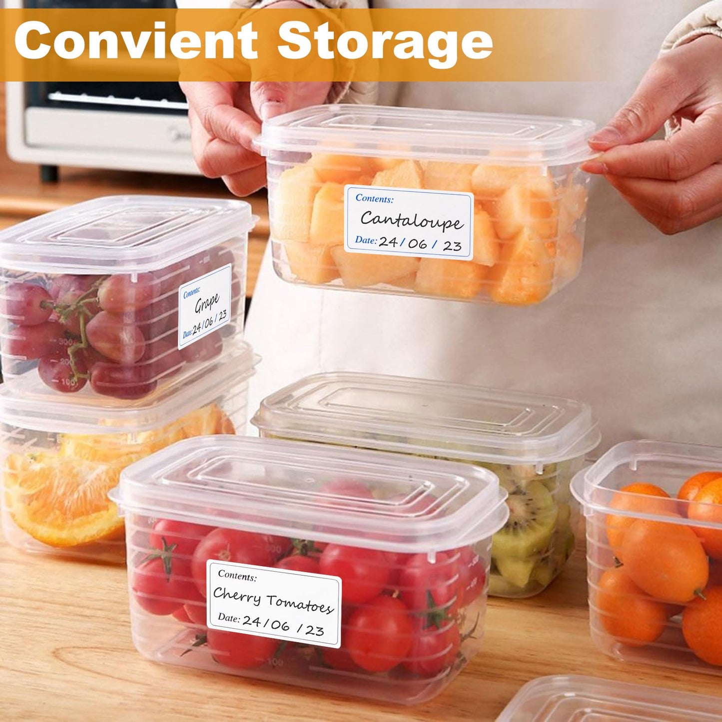 300pcs Removable Freezer Labels, Blank Writable Food Storage Labels, Food Date Sticker Pantry Labels for Kitchen Restaurant Market Grocery Store Food Containers