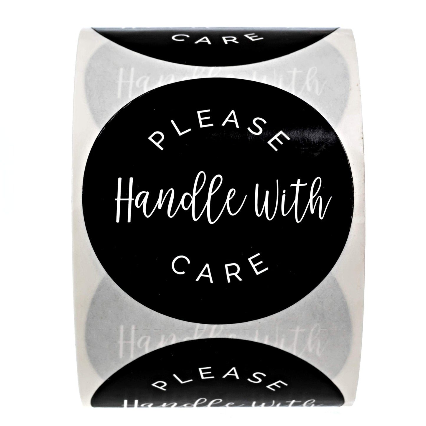 Please Handle with Care Label / 500 Small Business Shipping Stickers / 2" Order Package Envelope Seals/Made in The USA Black, White
