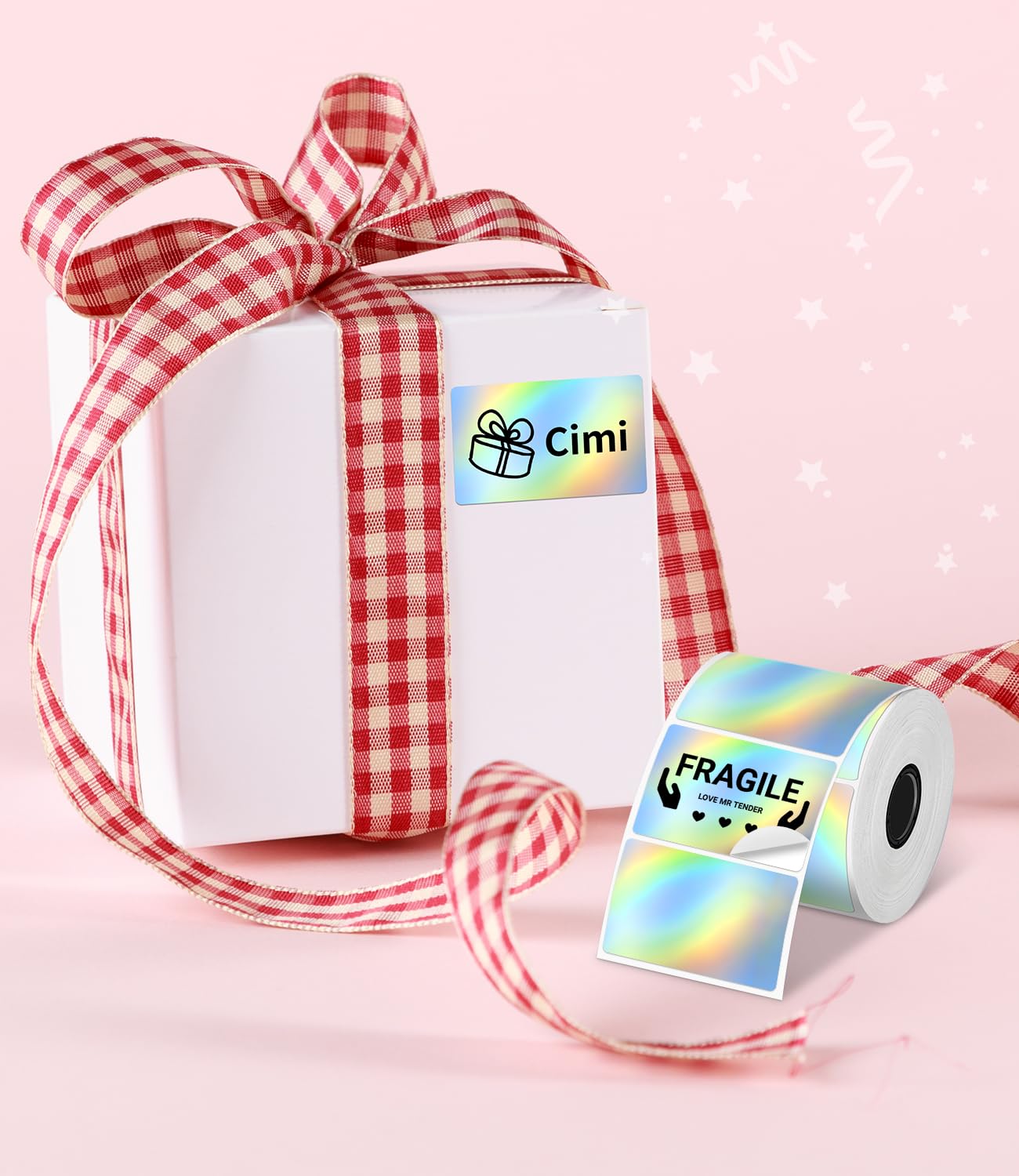 M110 M220 Thermal Labels - Laser Shine, 50x30mm(1.96'' x 1.18''), Durable High-Visibility Reflective, Original Print Master Labels, Compatible with Phomemo M110, M220, M221, M260 Label Maker, 230 PCS Silver 1.96"x1.18"