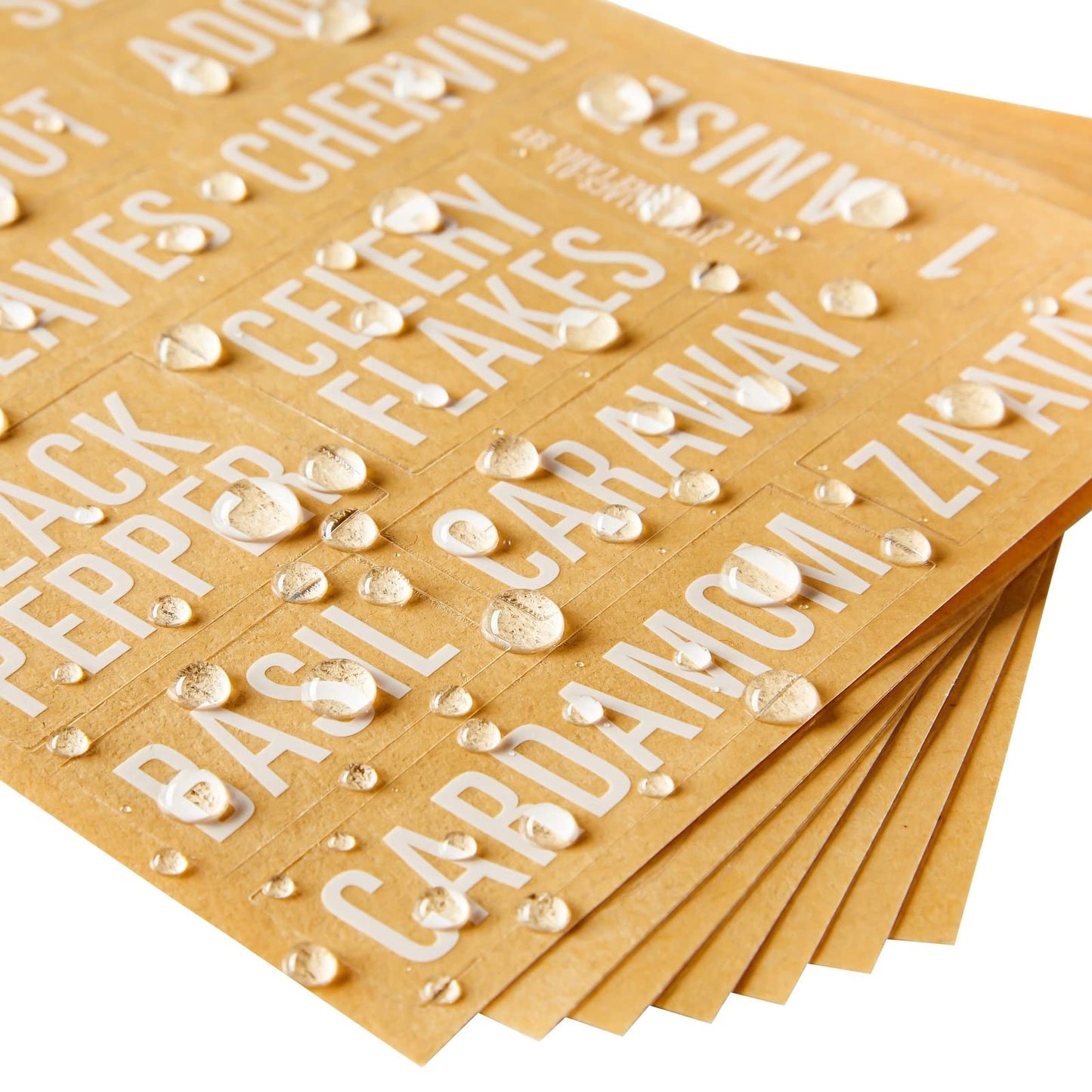 Talented Kitchen 134 Preprinted Minimalist Spice Labels, Bold All Caps White Seasoning Labels for Spice Rack, Kitchen Cabinet and Pantry Organization