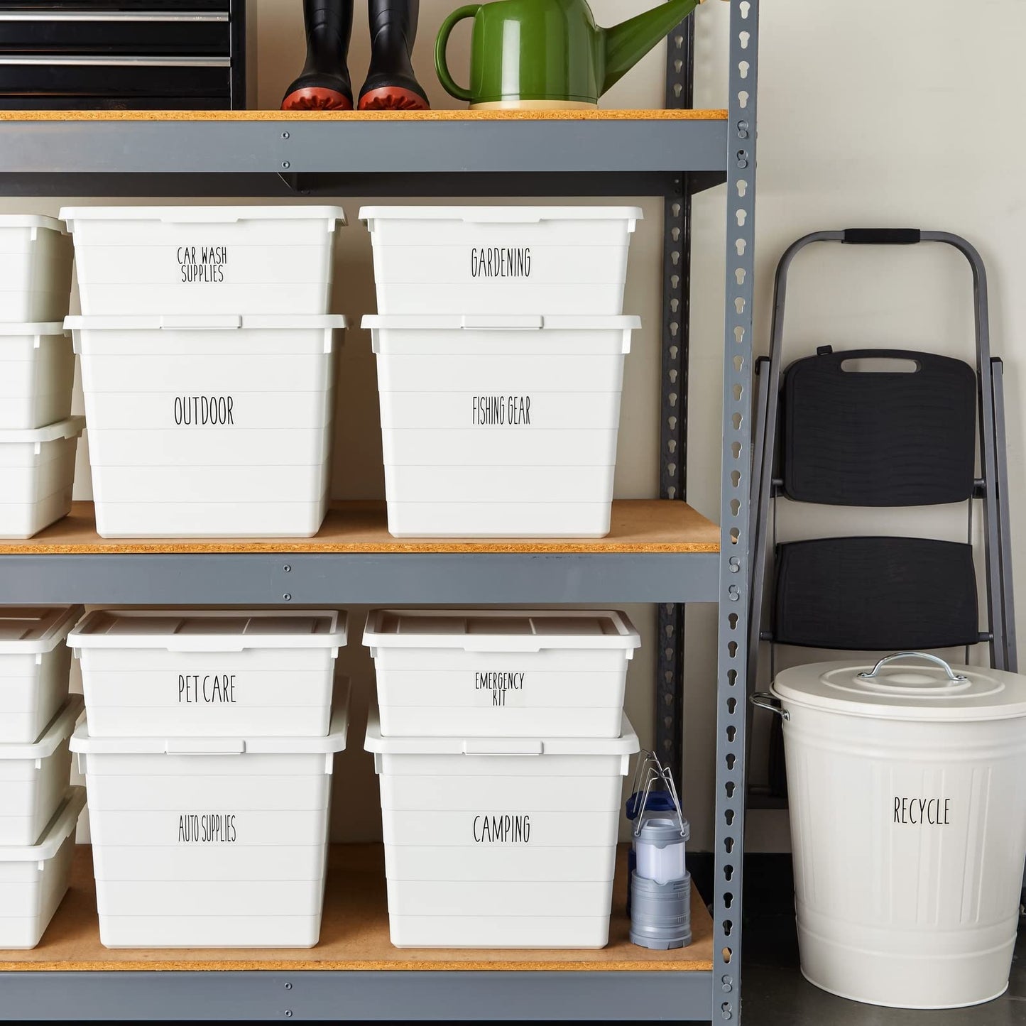 Talented Kitchen Set of 138 Household & Storage Organization Labels - All Caps, Black, Preprinted on Clear Stickers for Garage Bins & Boxes - Kitchen Stickers & Garage Labels for Storage Bins