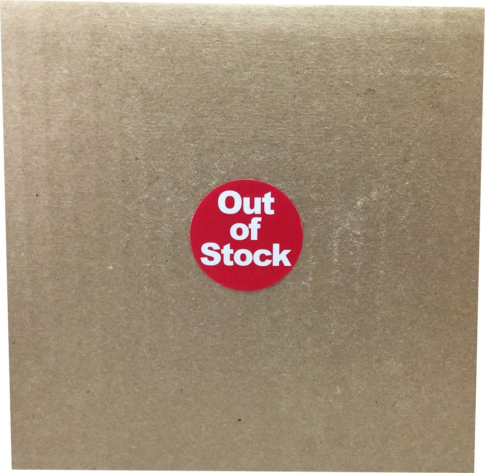 Red with White Out of Stock Stickers, 1.5 Inches Round, 500 Labels on a Roll
