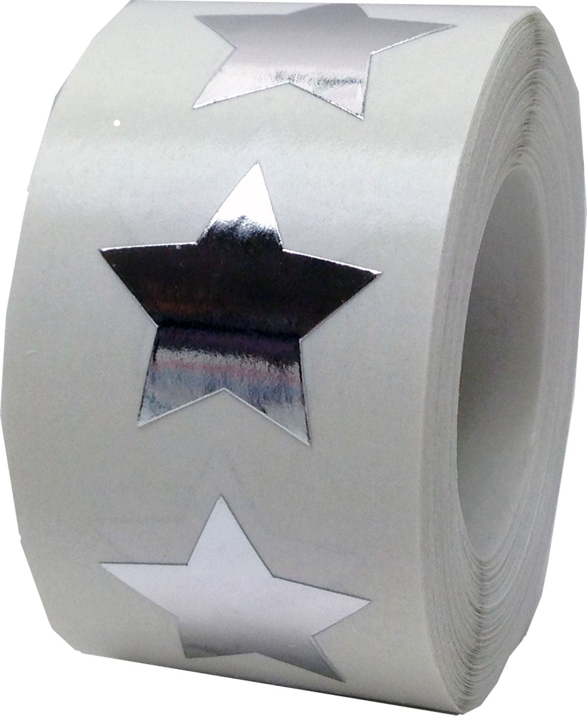 Metallic Silver Star Stickers, 3/4 Inch, 500 Metallic Plastic Labels per Roll - Perfect for Rewards, Decorations, and Crafts in Schools, Offices, and Home Use Metallic Silver