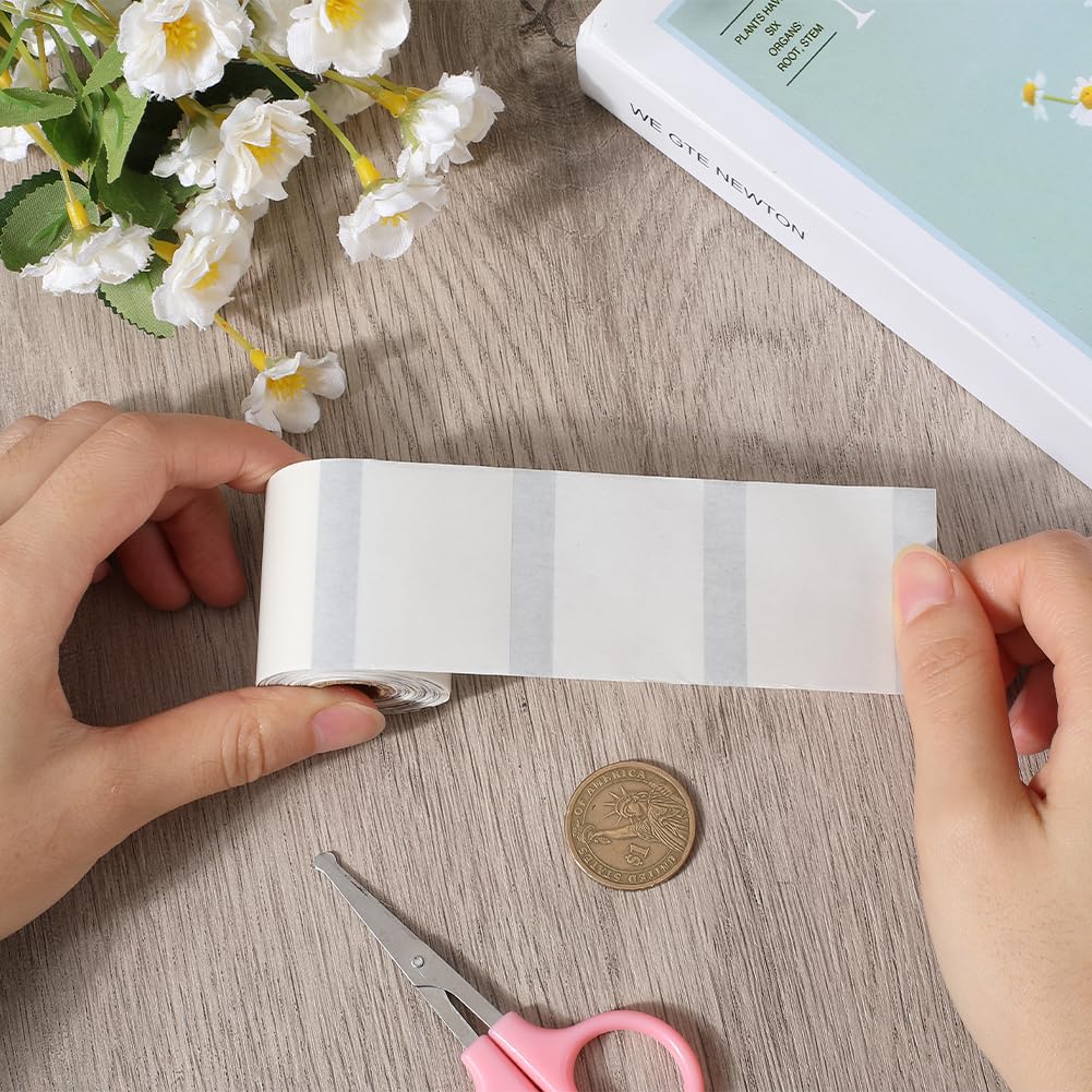 GORGECRAFT 220Pcs 1.57" x 1.18" White Thermal Labels Paper Rectangle Waterproof Replacement Maker Tape Thermal Print Self Adhesive Stickers Label Roll for Shipping Address Business Logo DIY Crafts