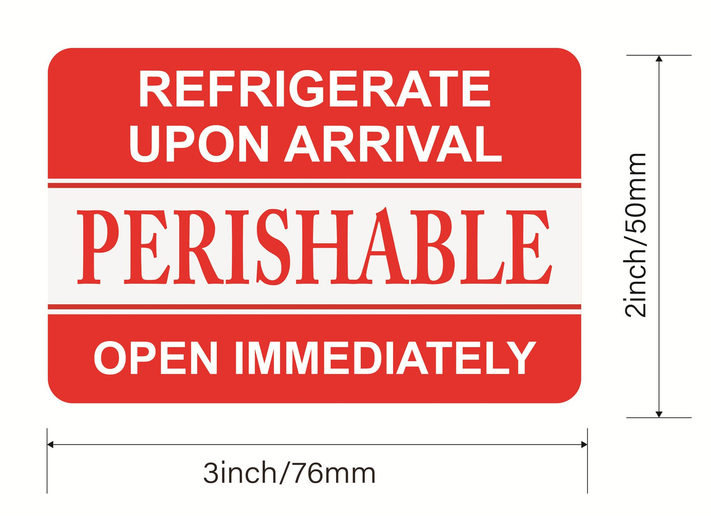 Perishable Open Immediately Stickers,2x3 inch 200pcs Waterproof Perishable Refrigerate Upon Arrival Open Immediately Sticker