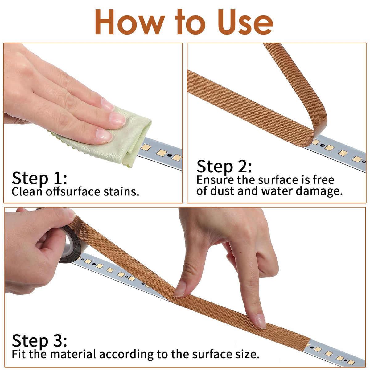 2 Roll Light Dimming Tape, Led Light Strip Tape 0.59 in x 32.8 ft Light Dimming Masking Cover Sticker Soften Lighting Blocking Sticker Fits LED Strips, Cabinet, Cove, TV Backlight (White, Coffee) 1 Brown & 1 White 2