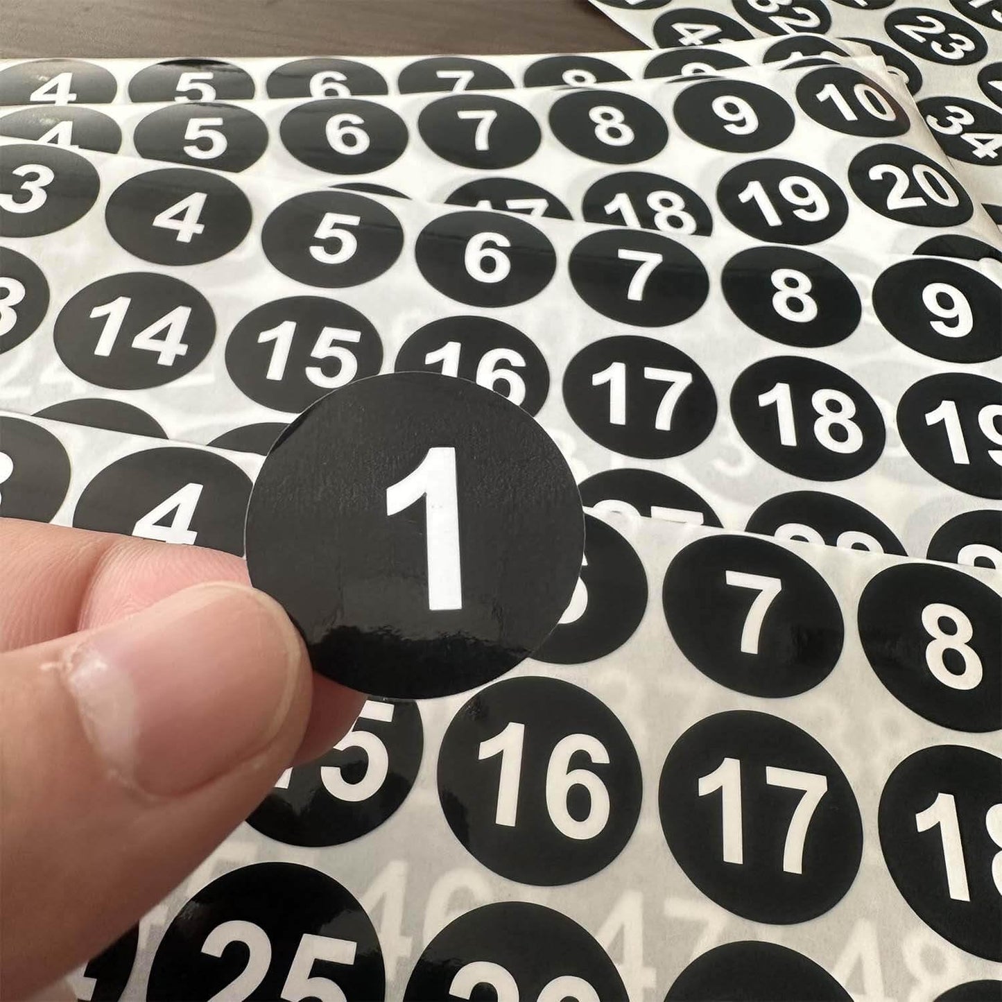 10 Sheets 1 Inch Number Stickers 1-50, Vinyl Waterproof Sticker Number Labels for Classroom,Storage, Organizing,Boxes, Black Adhesive Number Stickers Teacher Supplies
