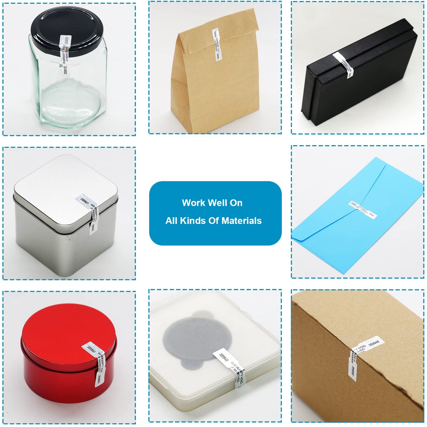 300 Pcs Hologram Tamper Evident Stickers, High Security Sticker, DogBone Warranty Void Tamper Proof Sealing Labels, Unique Sequential Serial Numbering (WZRYSEAL 2Inch X 0.4Inch) 300