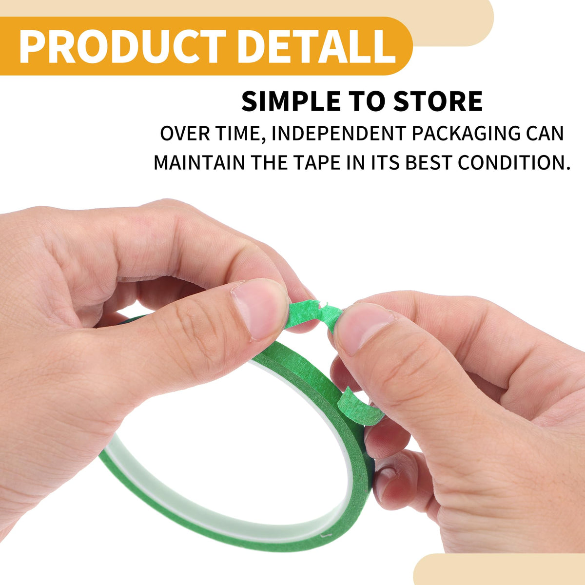 1 Pc 0.2 Inches x 10.9 Yards Universal Painters Tape - DIY Car Auto Paint for Masking Tape No Residue - Crepe Paper Green