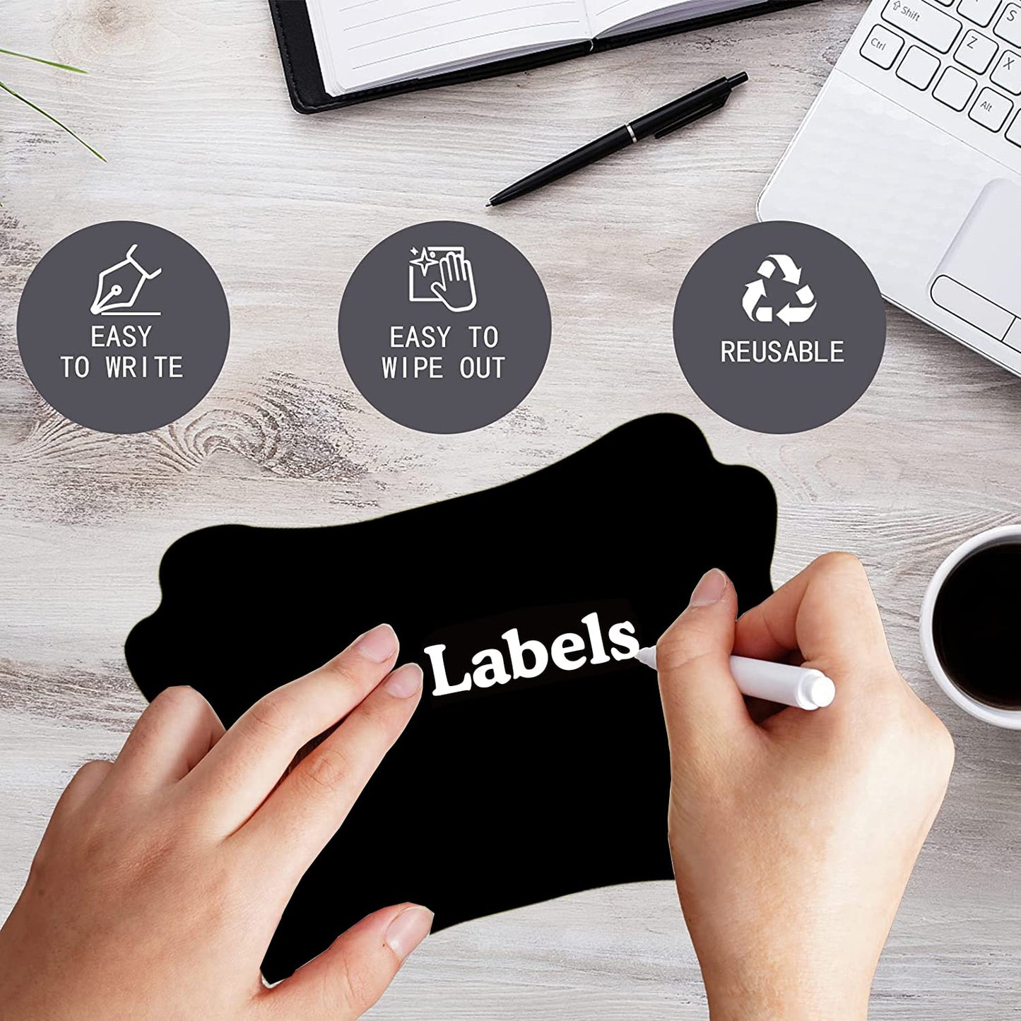 Trendslabels 5 x 7 Inch Large Chalkboard Labels Stickers for Storage Bins Vinyl Reusable Chalk Label for Mason Jars,Blackboard Sticker for DIY Food Containers Pantry Glass Bottles 18 Pcs