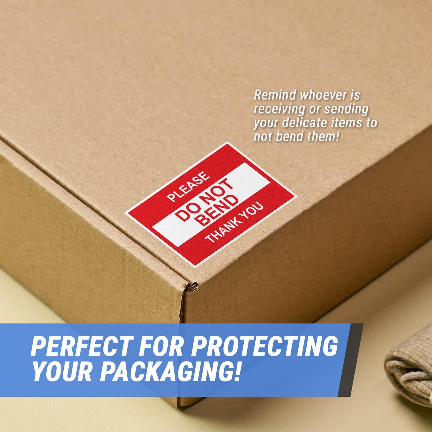 1200 Count - Please, DO NOT Bend Sticker Labels, 3 x 2 inch Rectangle Do Not Fold Labels for Handling Instructions, Shipping Warning, Fragile Shipments