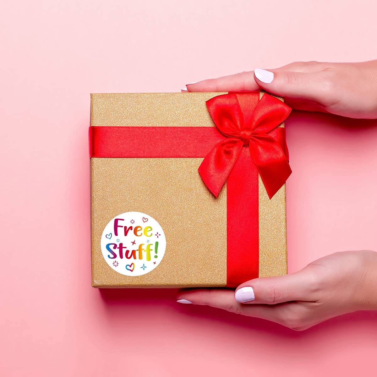 Littlefa 1.5" Cute Stuff Business Stickers, Thank You Sticker, Small Business Stickers for Gift Bags Packaging 500 PCS Free Stuff