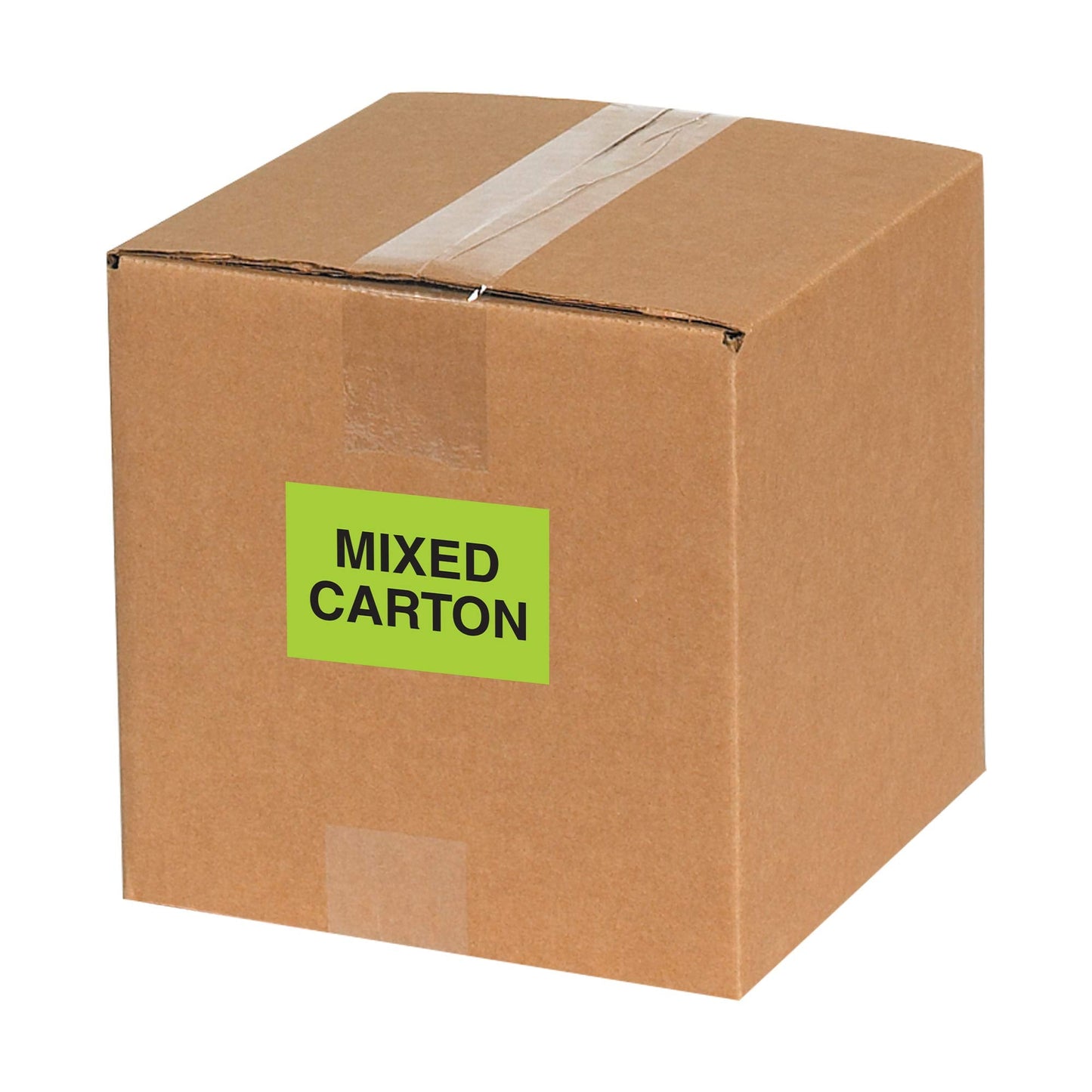 Tape Logic Labels, Mixed Carton', 2' x 3', Fluorescent Green, 500/Roll
