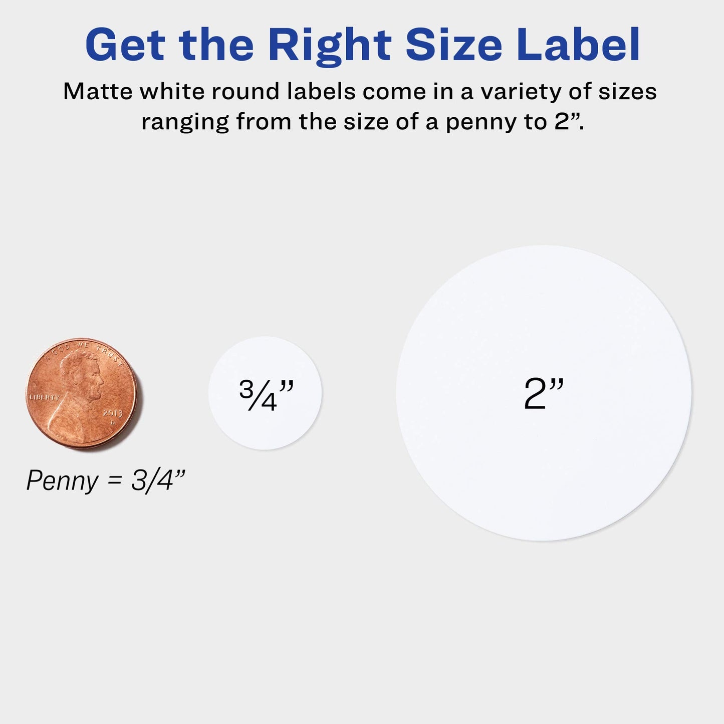 Avery Printable Round Labels with Sure Feed, 2" Diameter, Matte White, 300 Customizable Labels (22877) 8.5" x 11" 300 labels