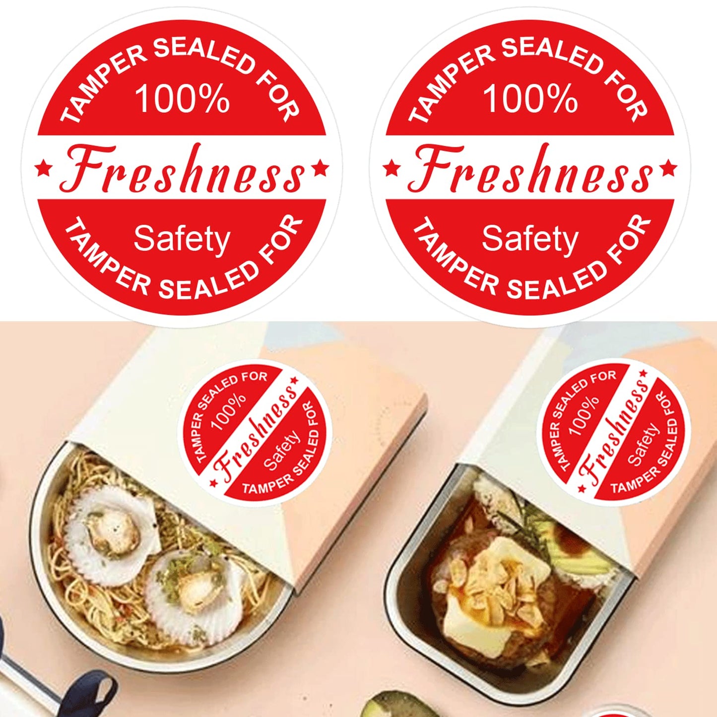 Well Tile Food Delivery Tamper Evident Stickers Safe Secure Tamper Sealed for Freshness Labels - 2 Inch Tamper-Proof Stickers for Safe Food Delivery 500 Pcs