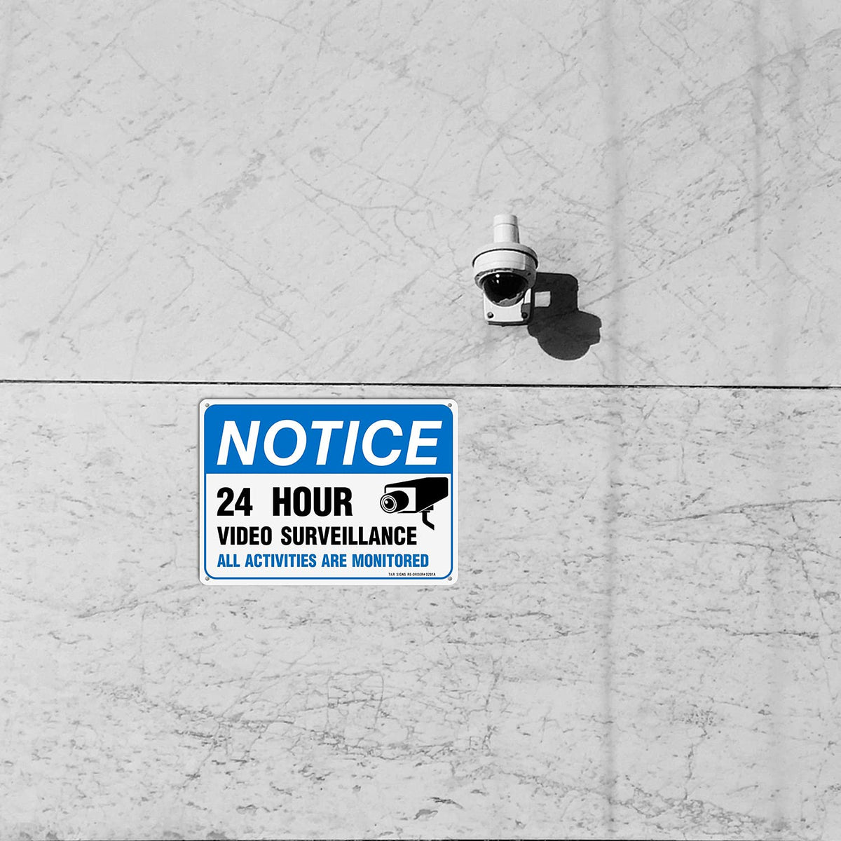 Video Surveillance Sign, All Activities Are Monitored - 2 Pack - 7 x 10 Inches Rust Free .040 Aluminum Reflective - UV Protected, Waterproof, Weatherproof and Fade Resistant - 4 Pre-drilled Holes 10"x7" - 2 pack