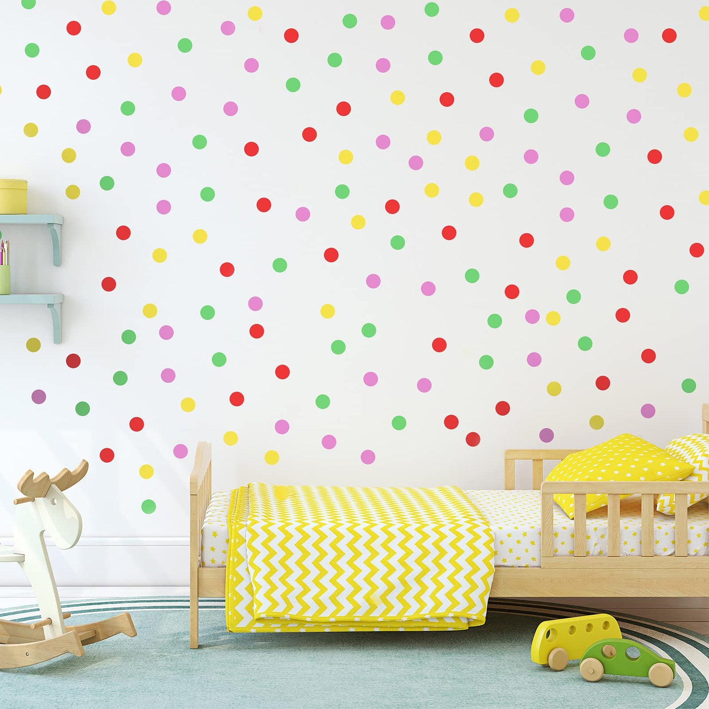 2000 Pieces 1 Inch Dot Stickers Circle Round Removable Dots Label Rolls Label Sticker for Office, Inventory Labeling(Red, Pink, Yellow, Green) Red, Pink, Yellow, Green