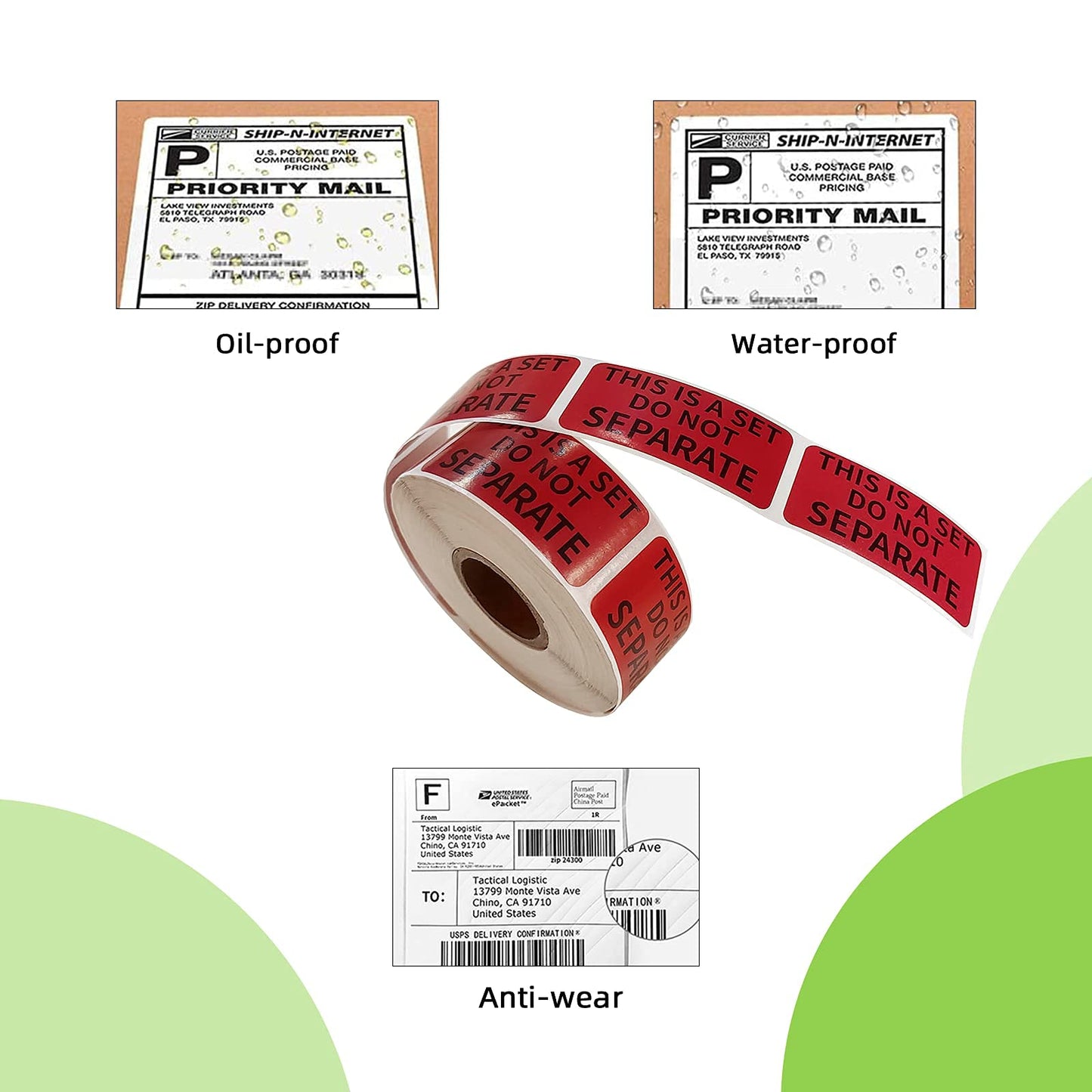 1" x 2" This is a Set Do Not Separate Stickers, Fluorescent Red Packing Labels for Shipping Bundle Sets and Multi-Pack Products Permanent Adhesive (2 Rolls, Total 1000 Labels) Red and Black