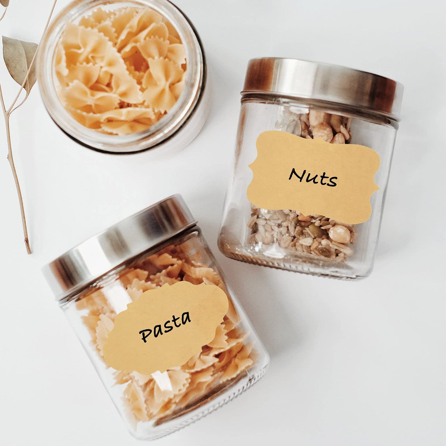 1000 Pcs Jar Labels Stickers, Blank Stickers, Holiday Present Stickers, Kraft Paper Sticker Labels for Gifts, Bottles, Containers and Jars (L-3637, 1.2x2inch)