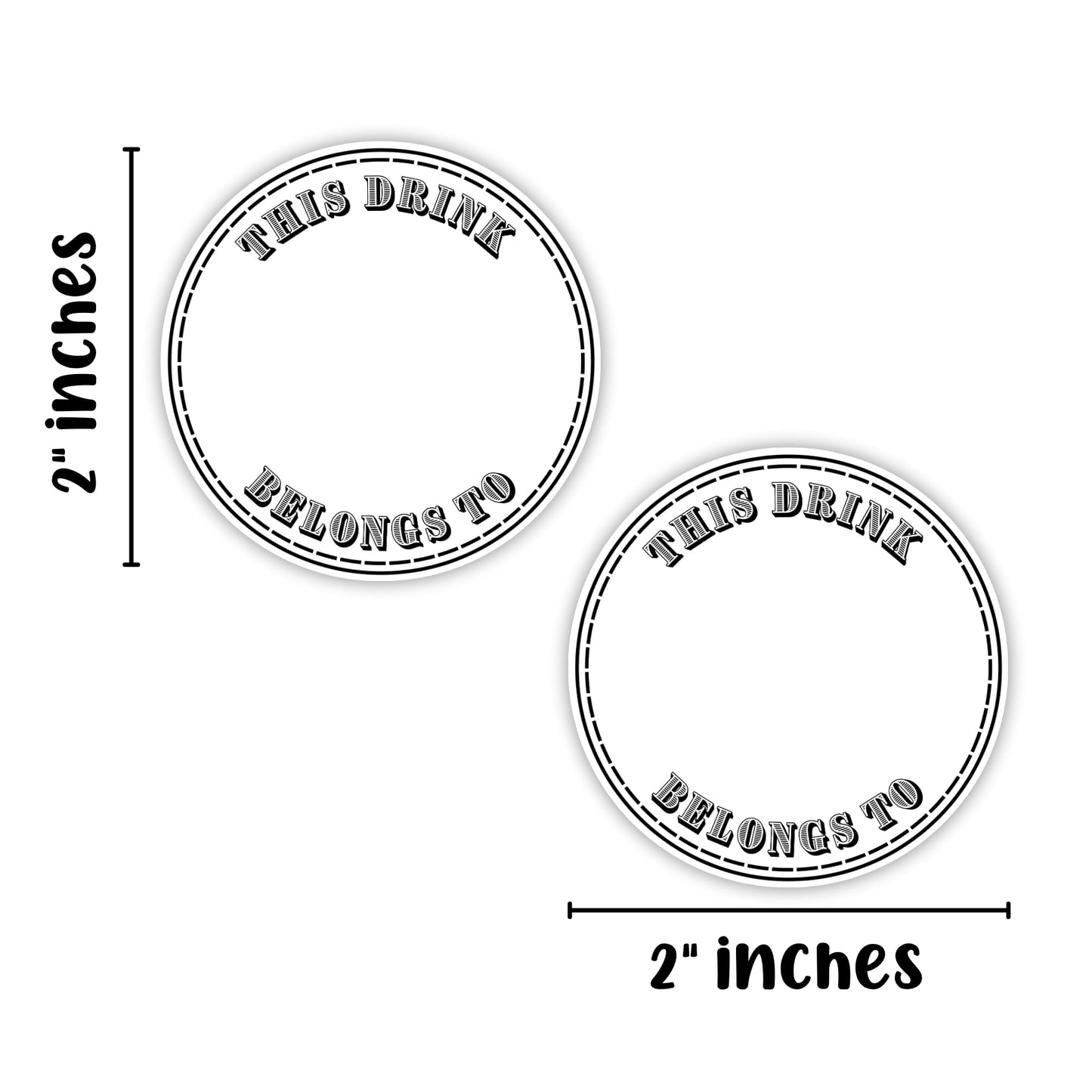 This Drink Belongs to Easy to Remove Vinyl 2” Sticker for Party Cups | 250 Piece Roll use with any Permanent Marker or Pen Minimalist for Writing Name on Christmas Fall Holiday Parties Drink Label