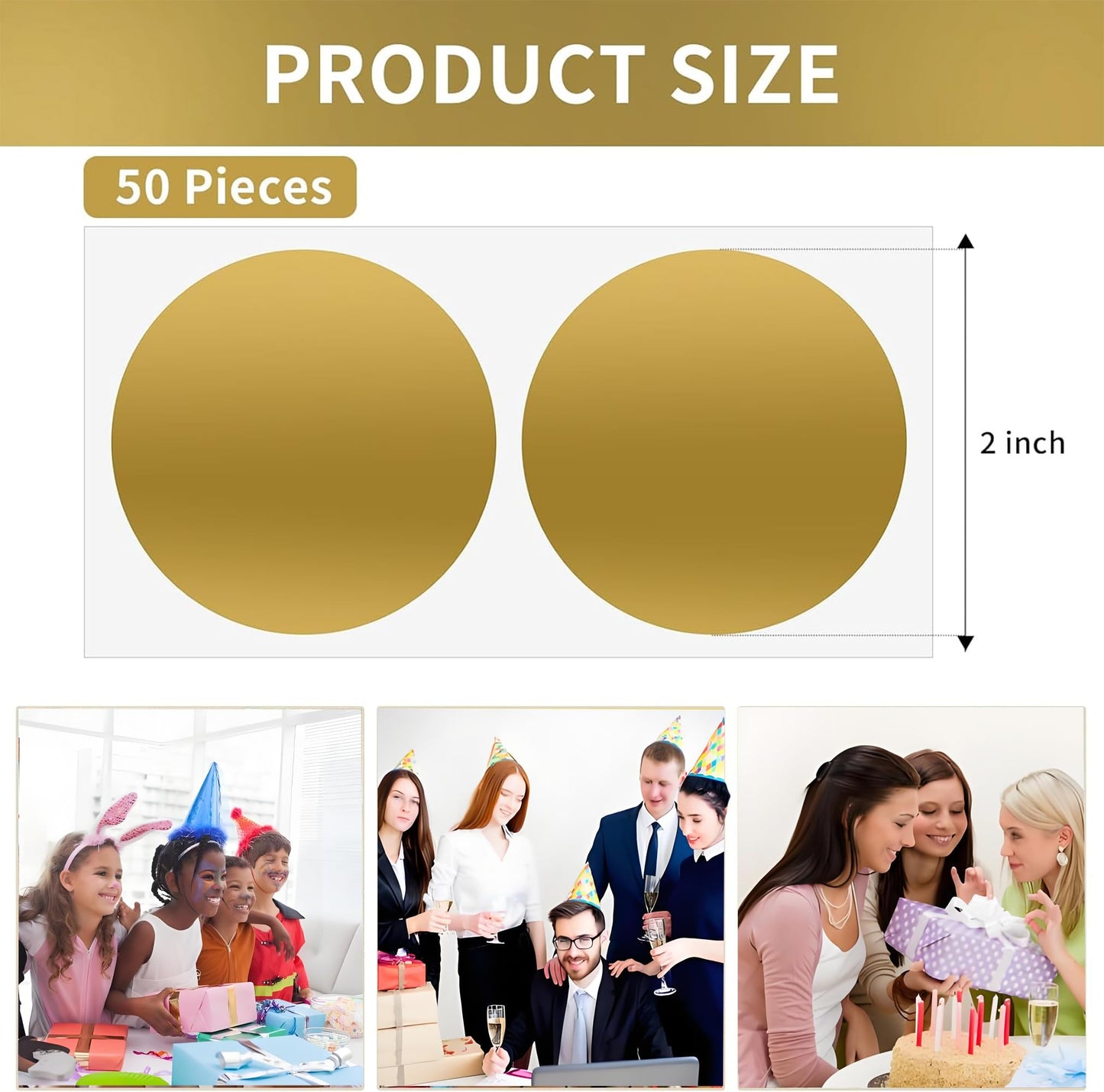 50pcs Scratch Off Sticker Labels 2 inch for Scratch Off Stickers Lottery Tickets DIY Raffle Card Creating Reward Programs 2 Inch Gold Round
