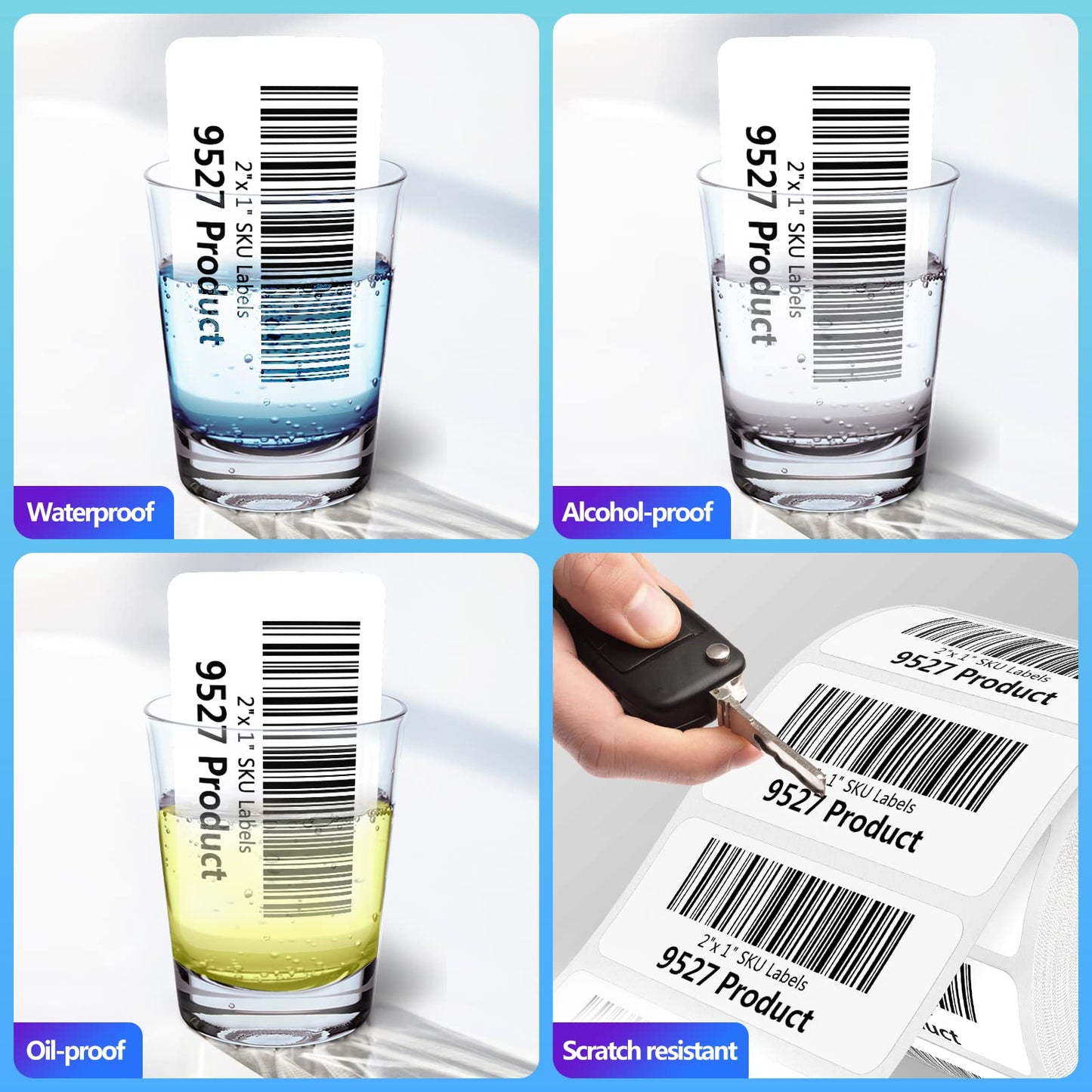 9527 Product 2" x 1" Sticker Labels Direct Thermal Labels 1000 Labels Per Roll 2" x 1" | 1000 Labels