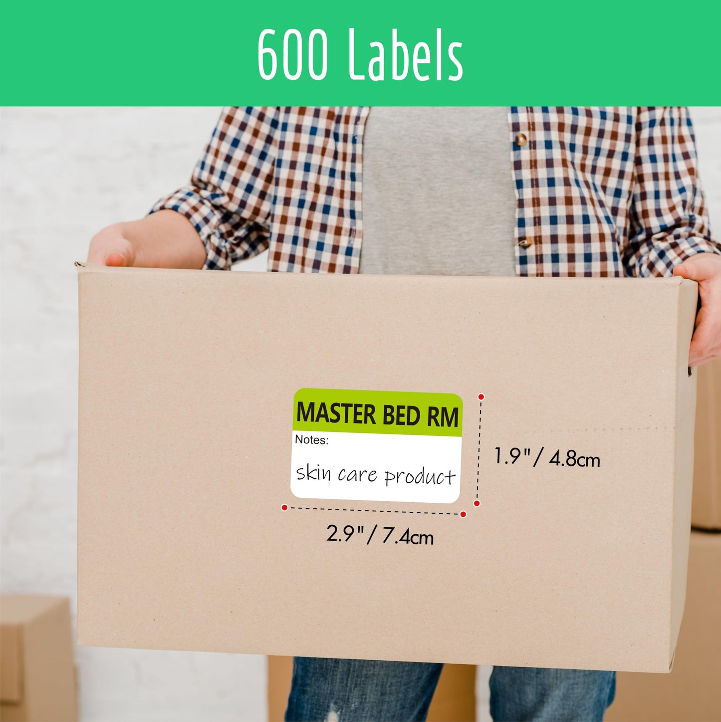 600 PCS Home Moving Labels, 20 Designs Color-Coding Packing Box Labels Pre-Printed Stickers with Writable Notes Areas (Each Measures 2” x 3”) 600