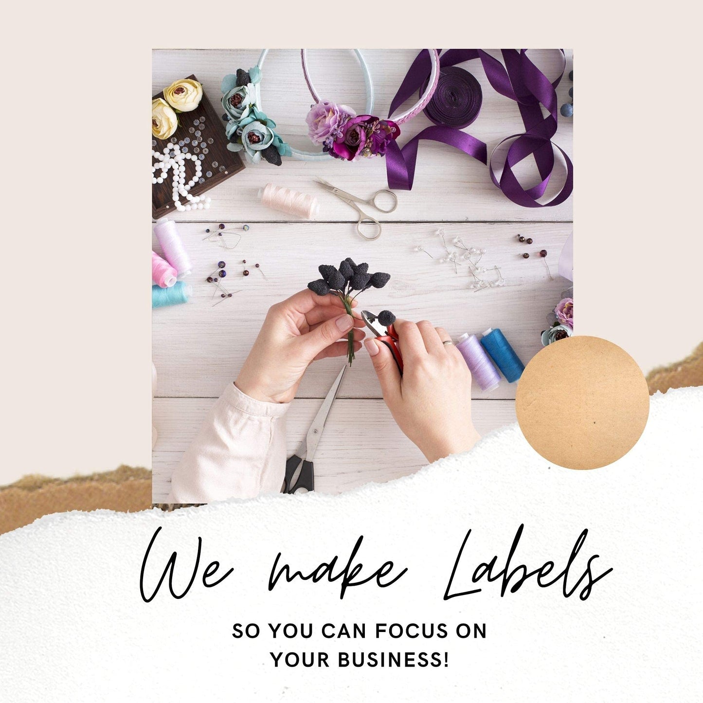 Mobiusea Creation Round Sticker Labels | 2 Inch | 500pcs Kraft Labels | Perforated Blank Stickers Labels for Mason Jars, Circle Stickers 2 Inch, Light Brown Labels