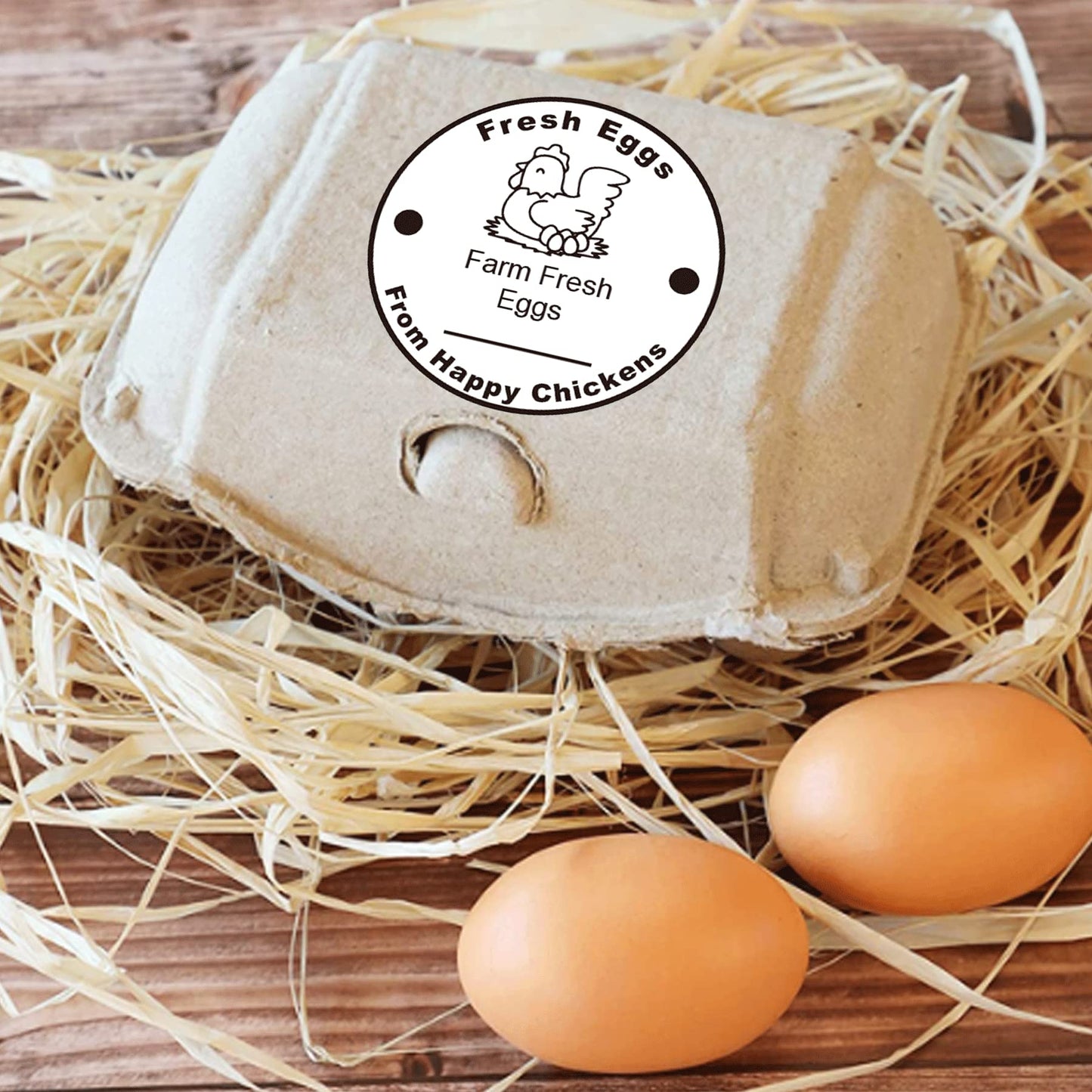 Farm Fresh Eggs Stickers 500 Pcs Farm Fresh Eggs Carton Labels Per Roll - 1.5 inch Fresh Eggs Farmer's Market Packaging Sticker Chicken Labels for Business Farms Freshs Produce Eggs Carton Labeling White 1.5In