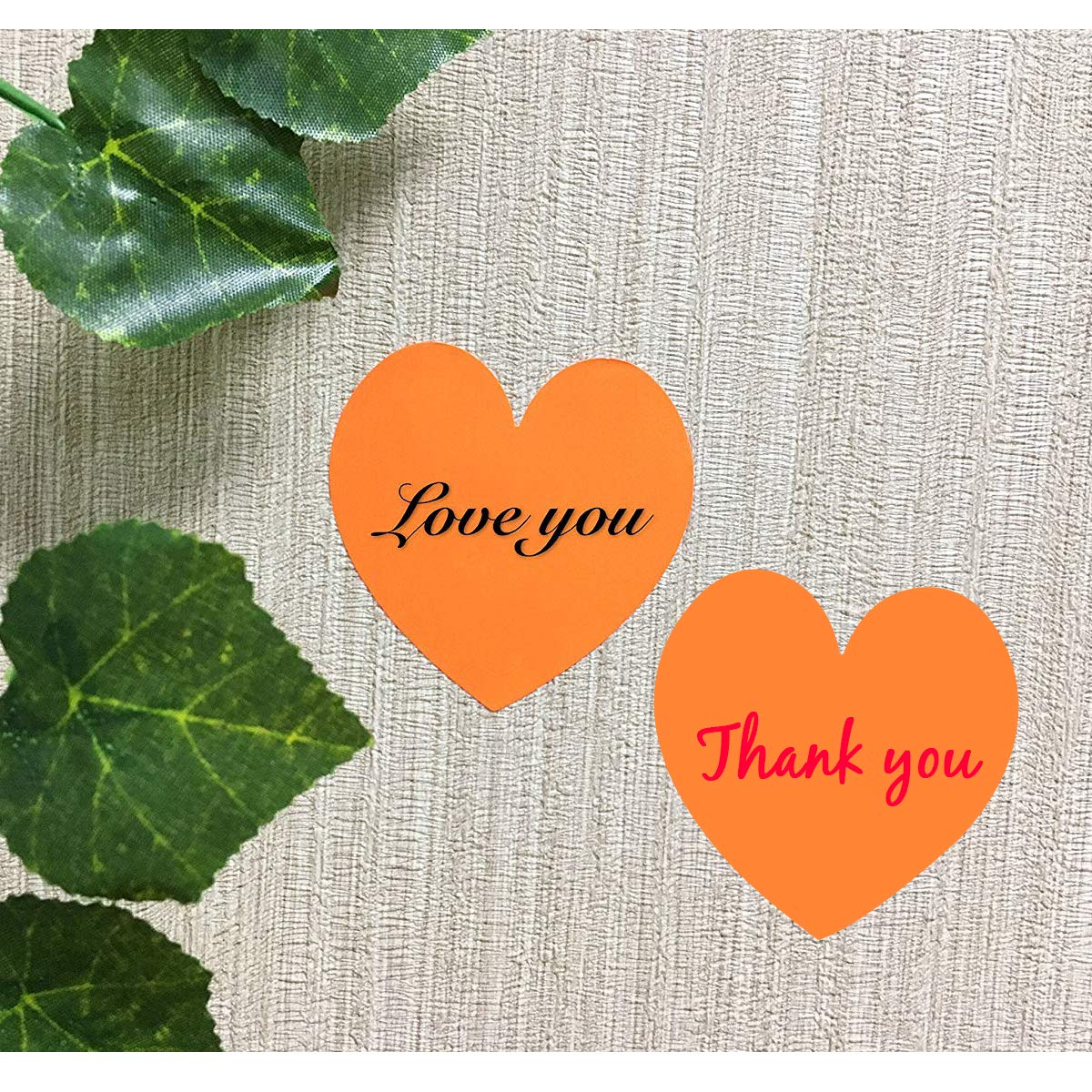 Mother's Day Stickers,Heart Shape Label,Stickers for Wedding Crafting Scrapbooking,Father's Day Supplies, 2 Inch Adhesive Label 500 Per Roll (1 Roll) Orange