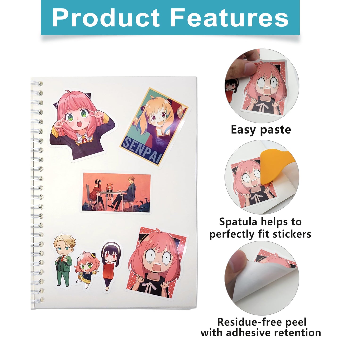 1 Pack Sticker Book, Reusable Sticker Book with Plastic Spatula, A5 Blank Sticker Book Collecting Album Sticker Collecting Book for Sticker Organizer Collecting Storage (Galaxy Aurora - Pale Pink) Galaxy Aurora - Pale Pink