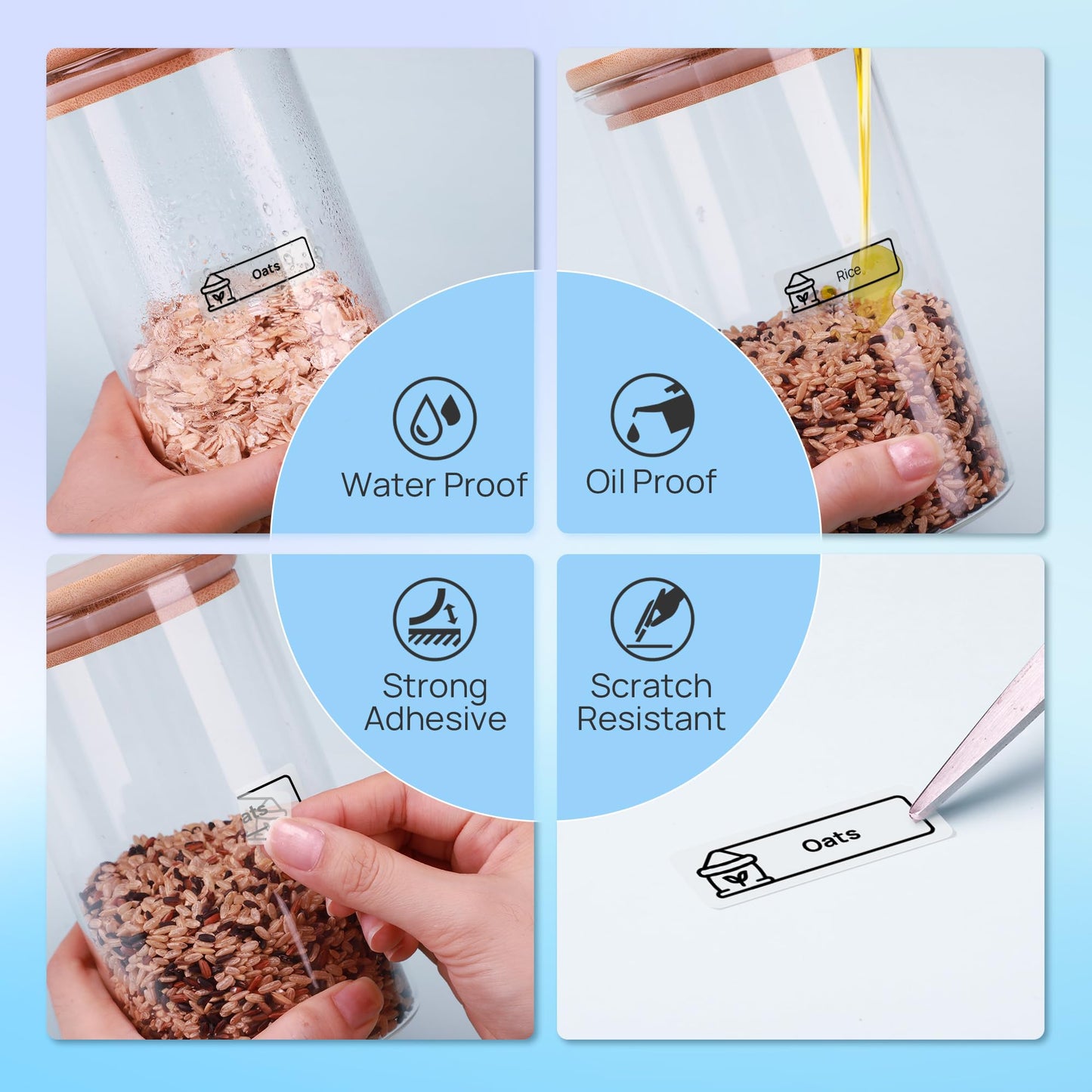 POLONO Genuine P31S Label Maker Tape, Adapted Label Print Paper, 15x40mm(0.59"x1.57"), Self-Adhesive Label Maker Tape Refill for Home/Office, Compatible with P31S Label Maker, 180 Labels, Transparent Clear
