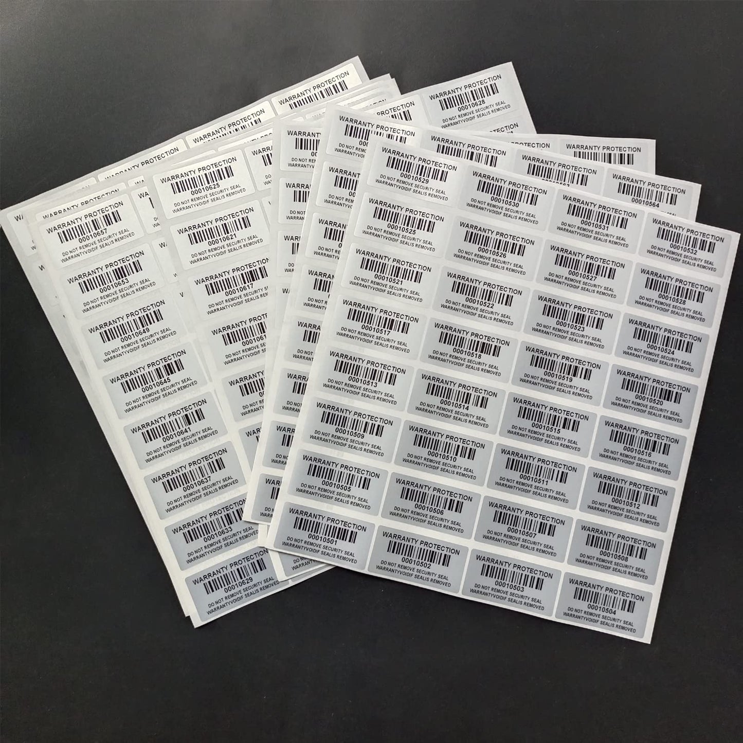 160pcs Tamper Evident Barcode Stickers with Individual Serial Number Security Warranty Void Sticker,Sealing Label for Package(1.6x0.8 inches,Silver) Silver