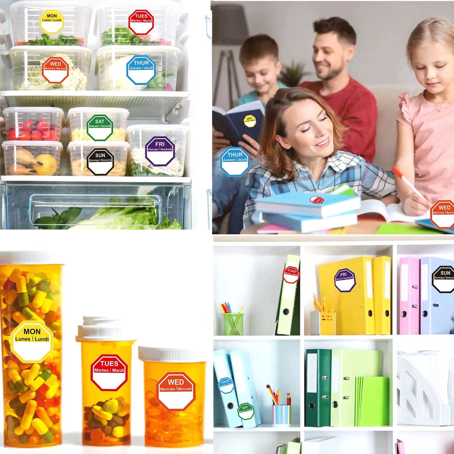 7 Days of The Week Labels Color Coding Food Rotation Dot Stickers-Mon, Tue, Wed, Thurs, Fri, Sat Sun Day Labels-1 Inch Color-Coded Tab Weekly Labels 700 Pcs Color Coding Dot Self Adhesive Stickers 1 Inch Colorful