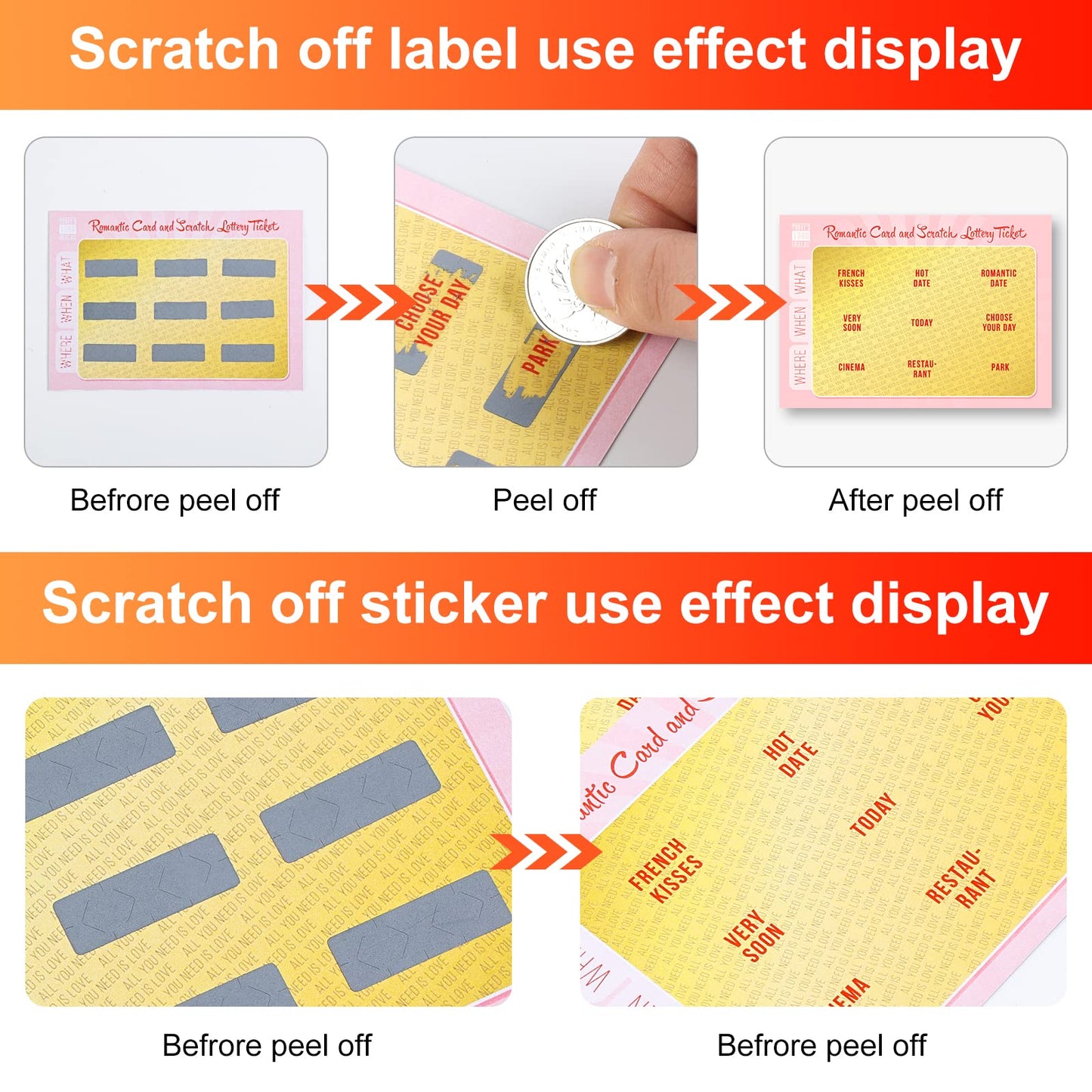 Scratch Off Sticker 0.39x1.18inch 1000pcs Gray self-Adhesive Scratch Off Label Scratch Cards Games
