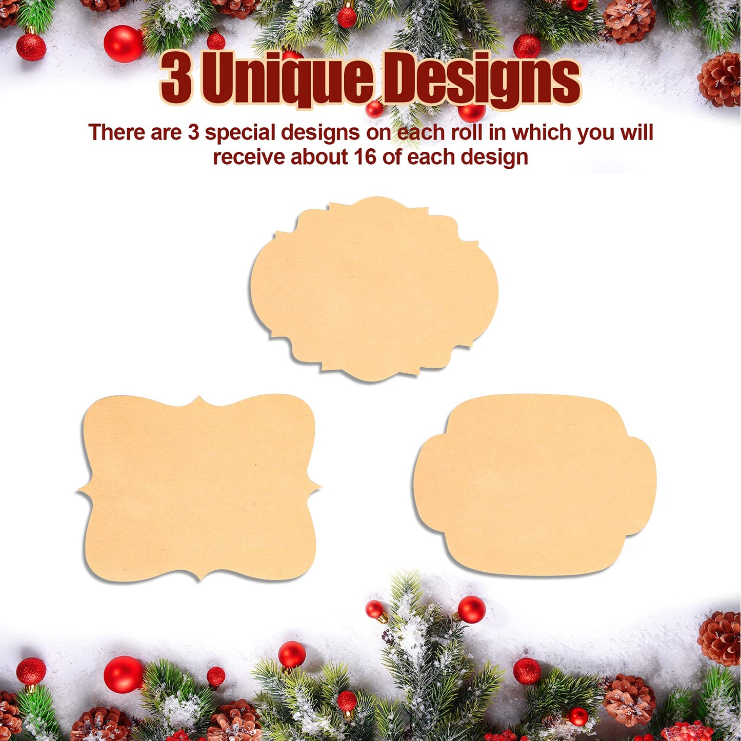 Outus 150 Pcs Christmas Stickers Labels Christmas Stickers for Gifts Blank to and from Xmas Name Label Present Tag Labels for Gift Wrapping Envelope(3 x 4 Inch,Brown) Brown 3 x 4 Inch