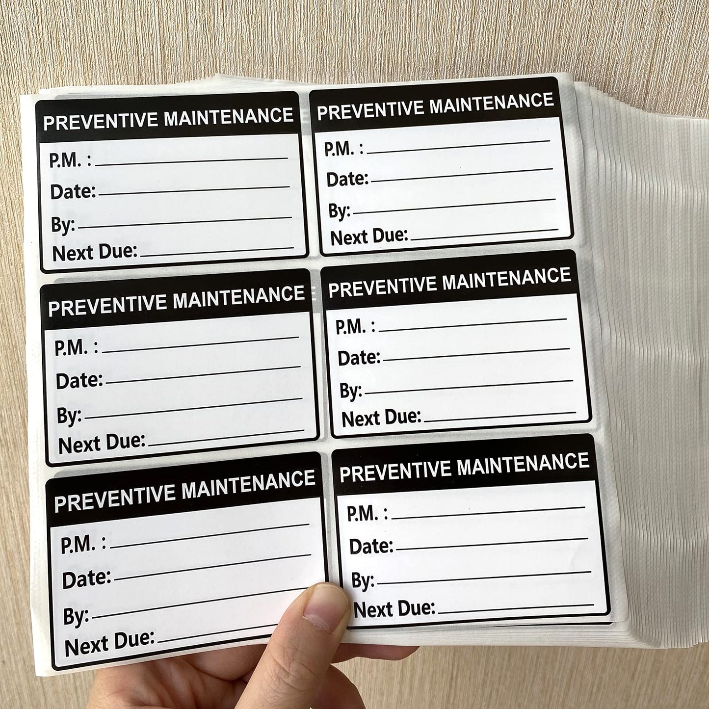 Top label Preventative Maintenance Stickers,3x2 Inch Adhesive Vinyl Labels,200 Pcs Per Pack
