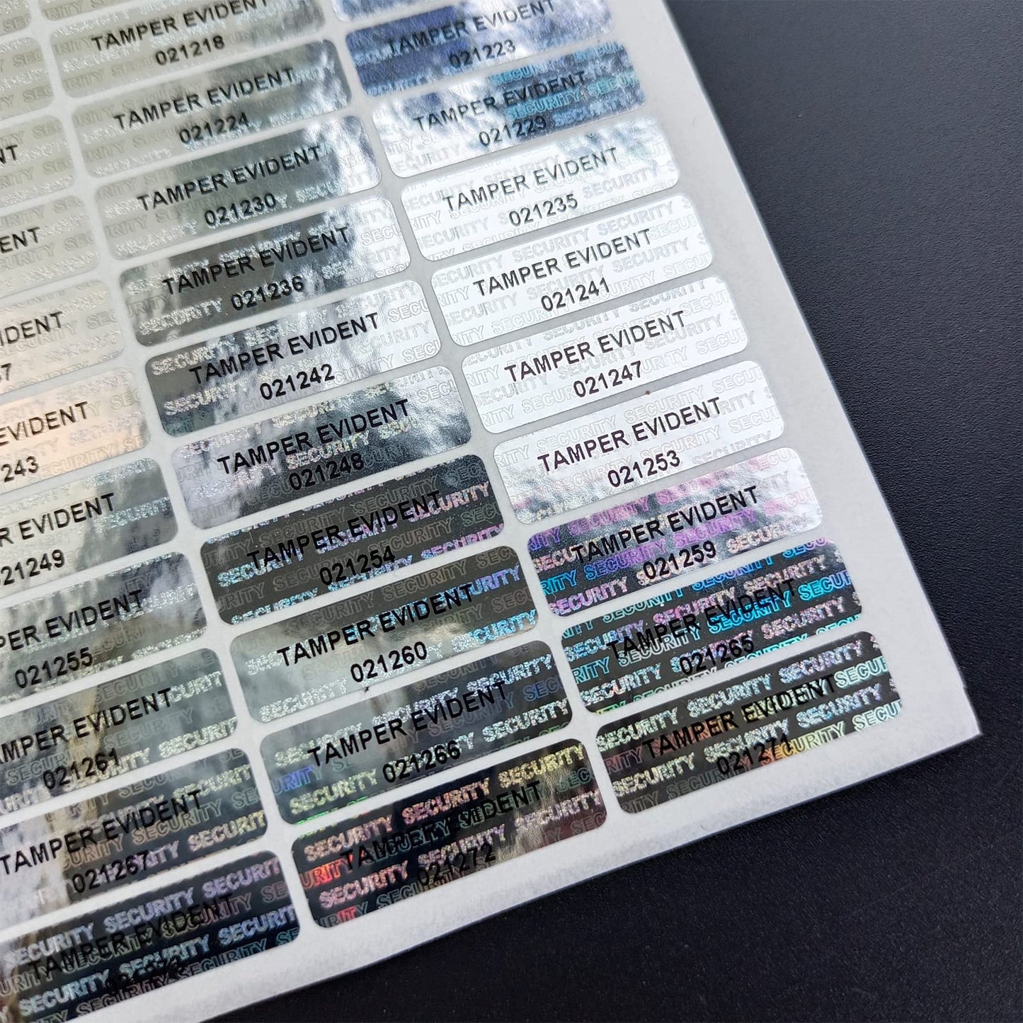 580pcs Hologram Tamper evident Stickers with Unique Serial Number Security Genuine Warranty Seal Labels Tamper Proof Stickers(Silver,1 inch x 0.3 inch,GQYH)
